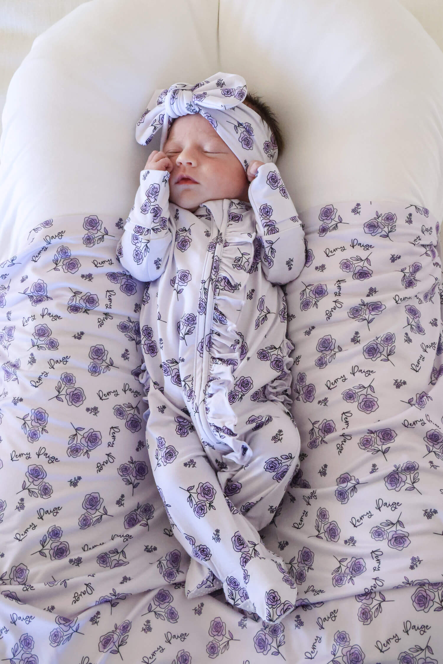 Personalized Swaddle Blanket | Amethyst Garden - Image 2