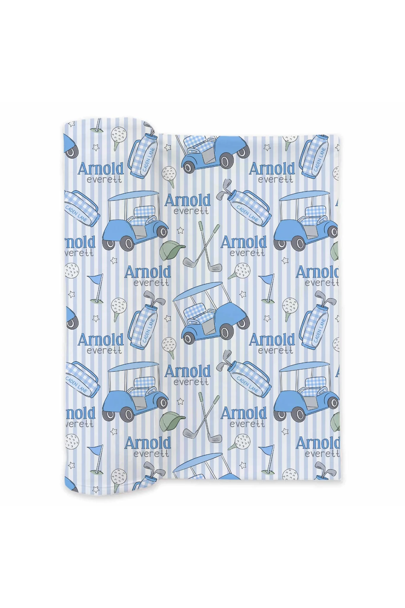 Personalized Swaddle Blanket | Caddie Crew Blue - Image 2