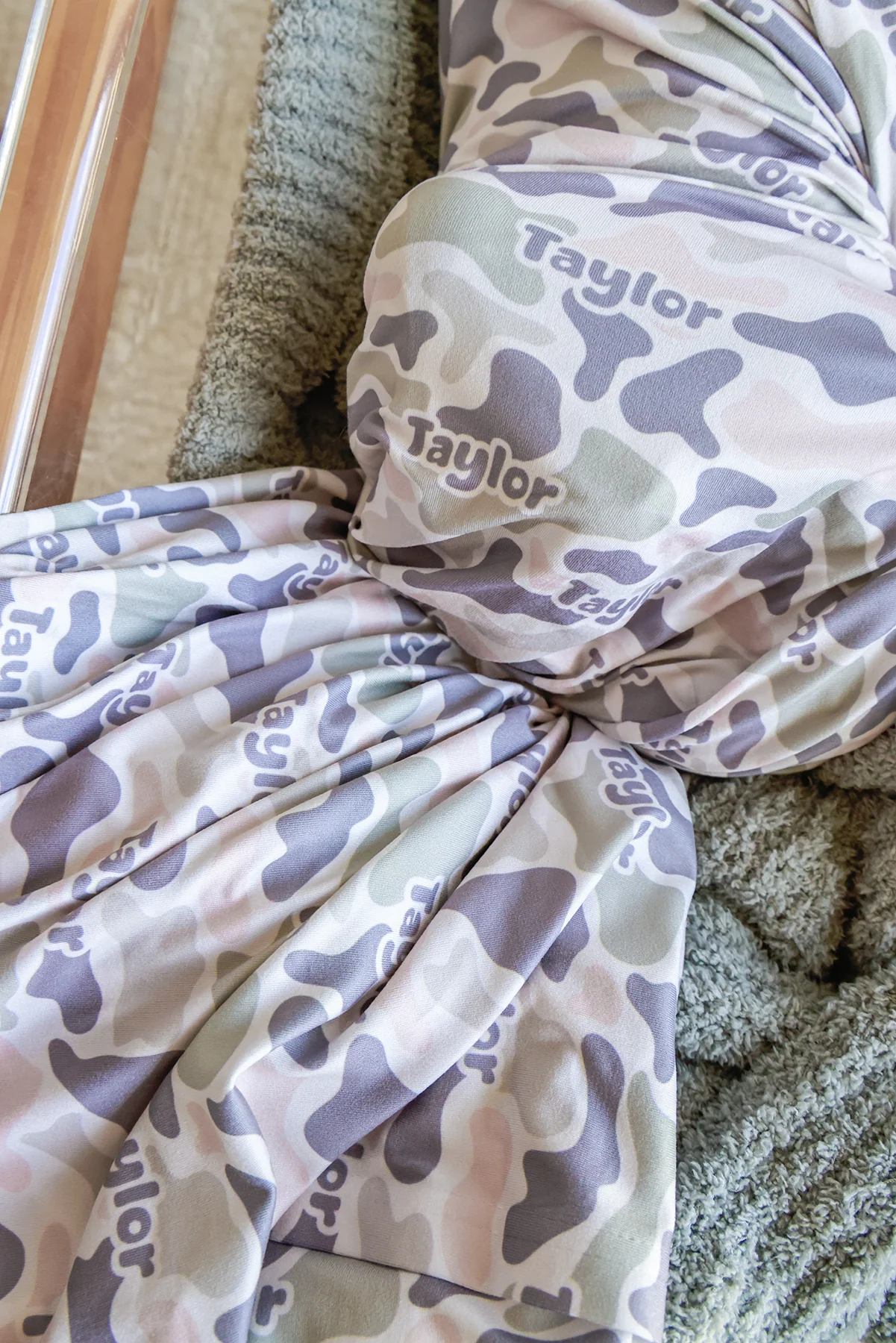 Personalized Swaddle Blanket | Camo Cutie - Image 3