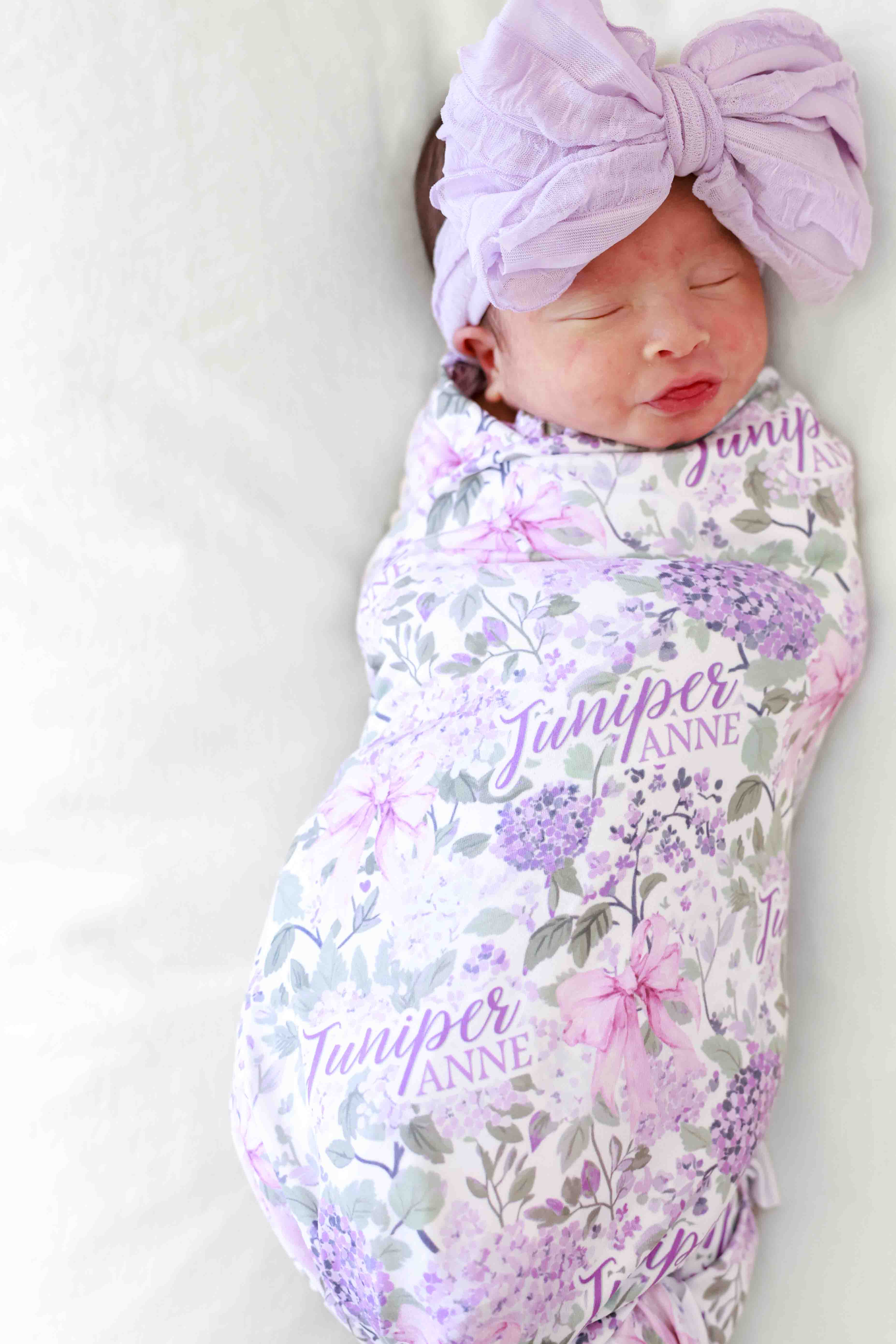 Personalized Swaddle Blanket | Lavender Lullaby - Image 3