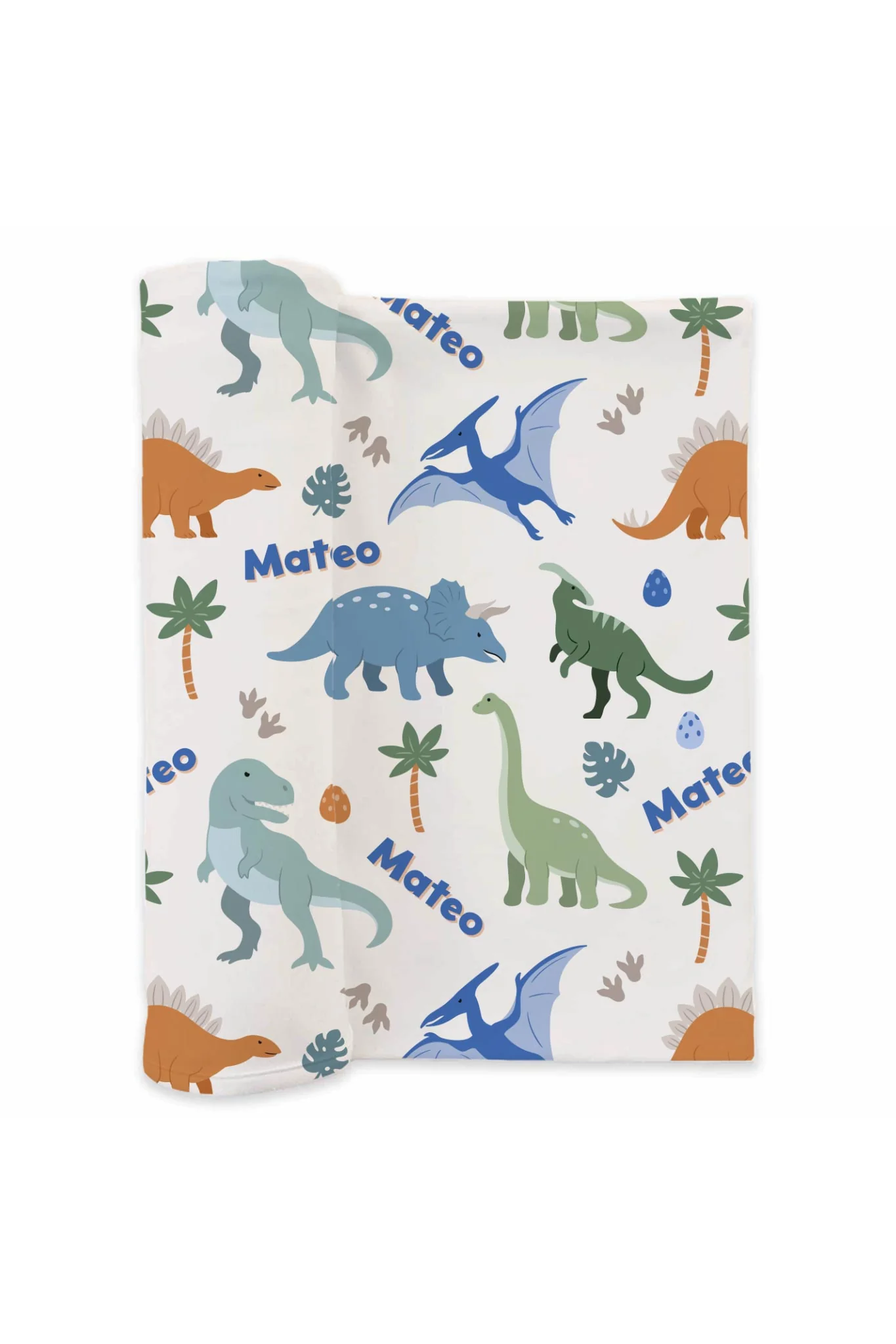 Personalized Swaddle Blanket | Little Fossil Neutral - Image 2