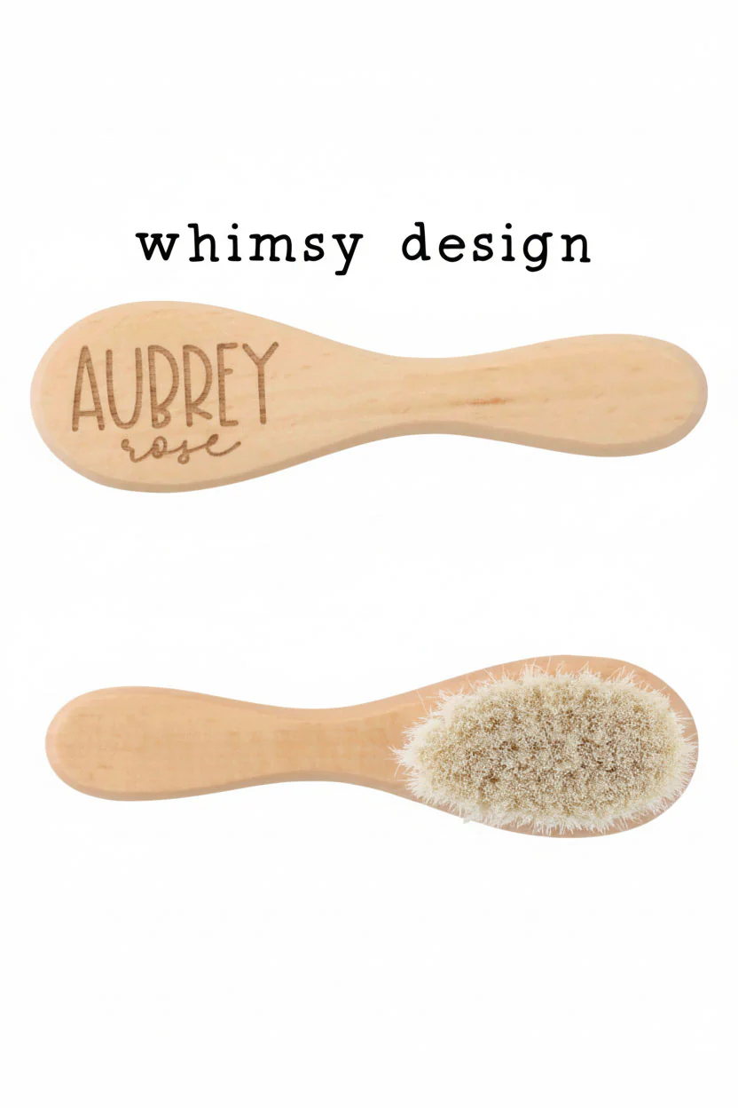 Personalized Wooden Baby Brush - Image 4