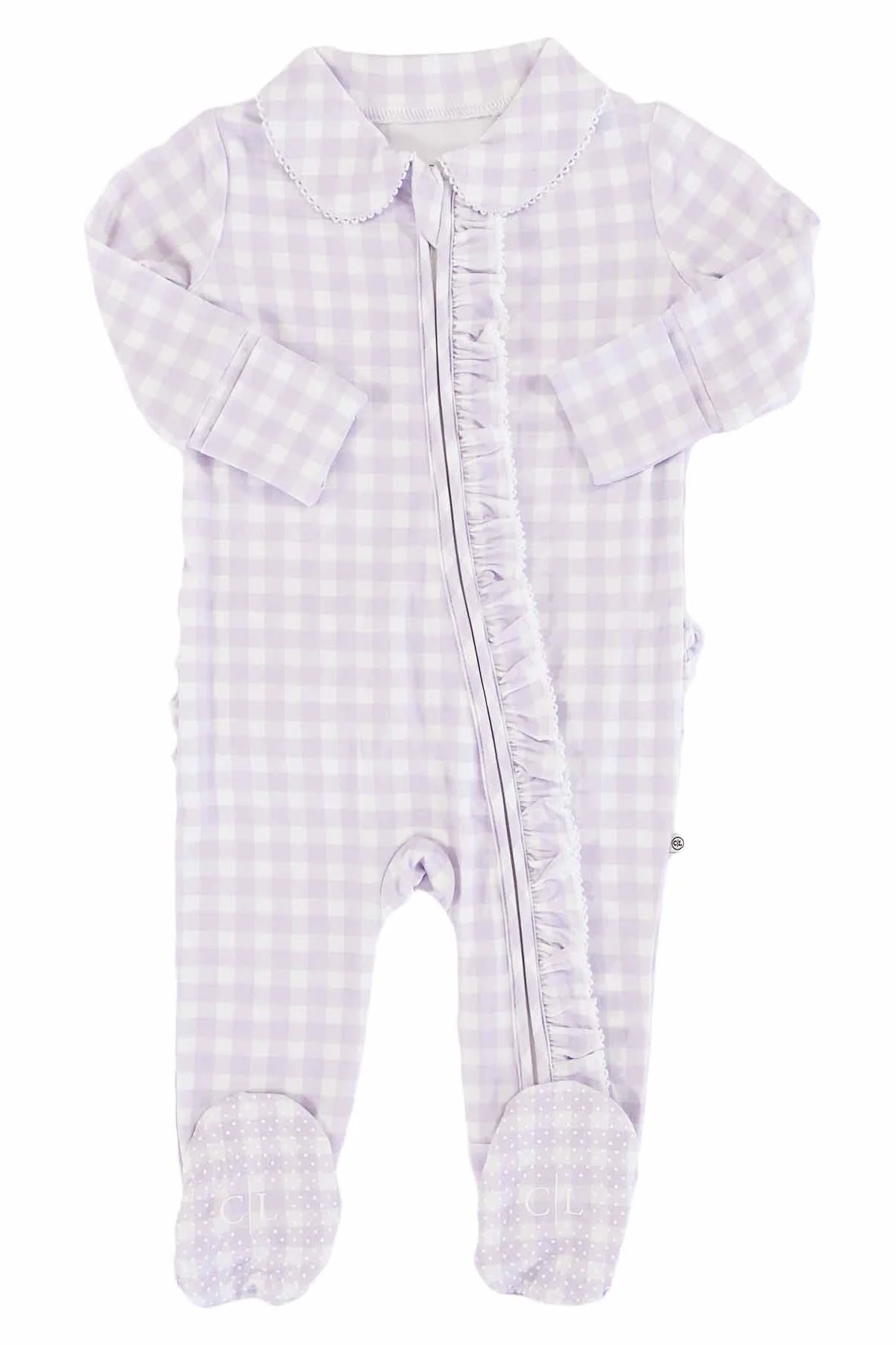Peter Pan Collar Ruffle Zipper Footie - Image 4
