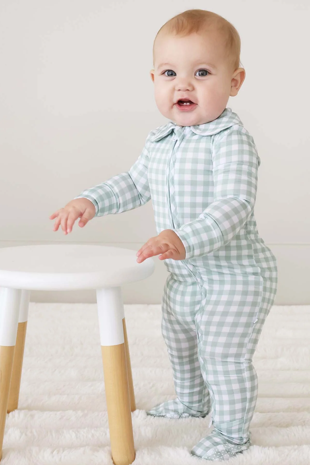 Peter Pan Collar Zipper Footie - Image 15