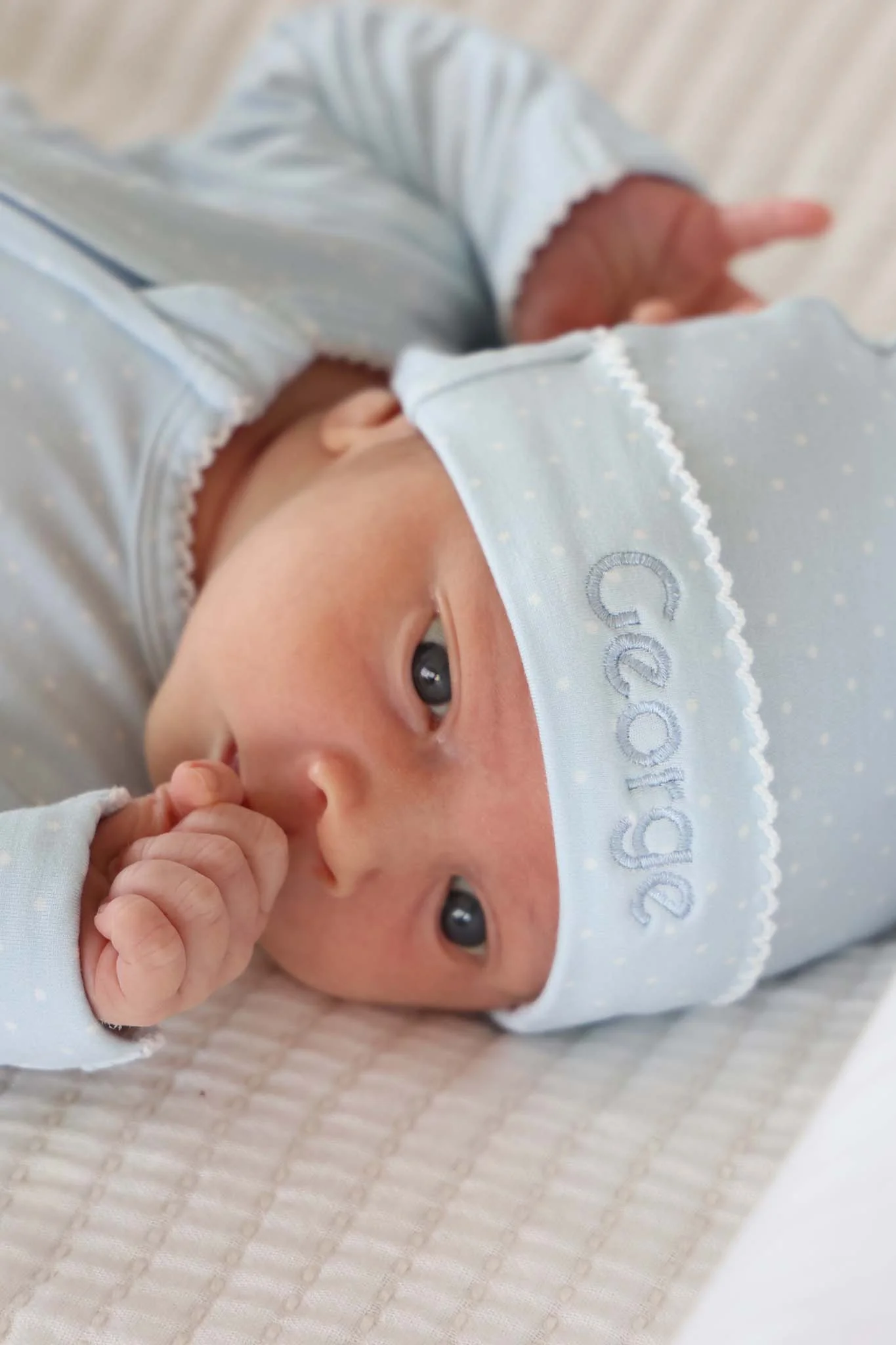 Picot Trim Bamboo Hat | Baby Blue - Image 2