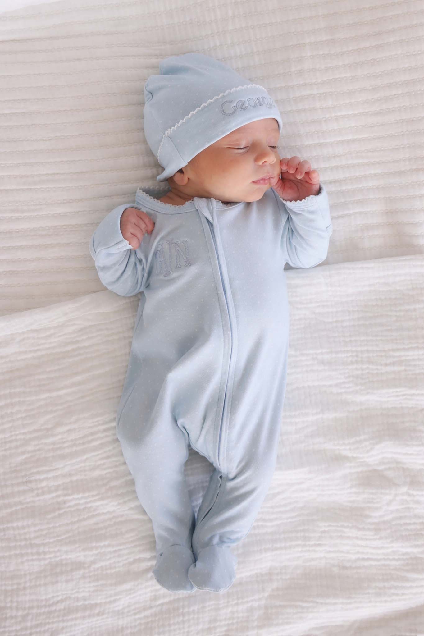 Picot Trim Bamboo Hat | Baby Blue - Image 4