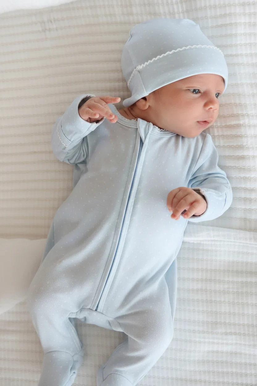 Picot Trim Bamboo Hat | Baby Blue - Image 8