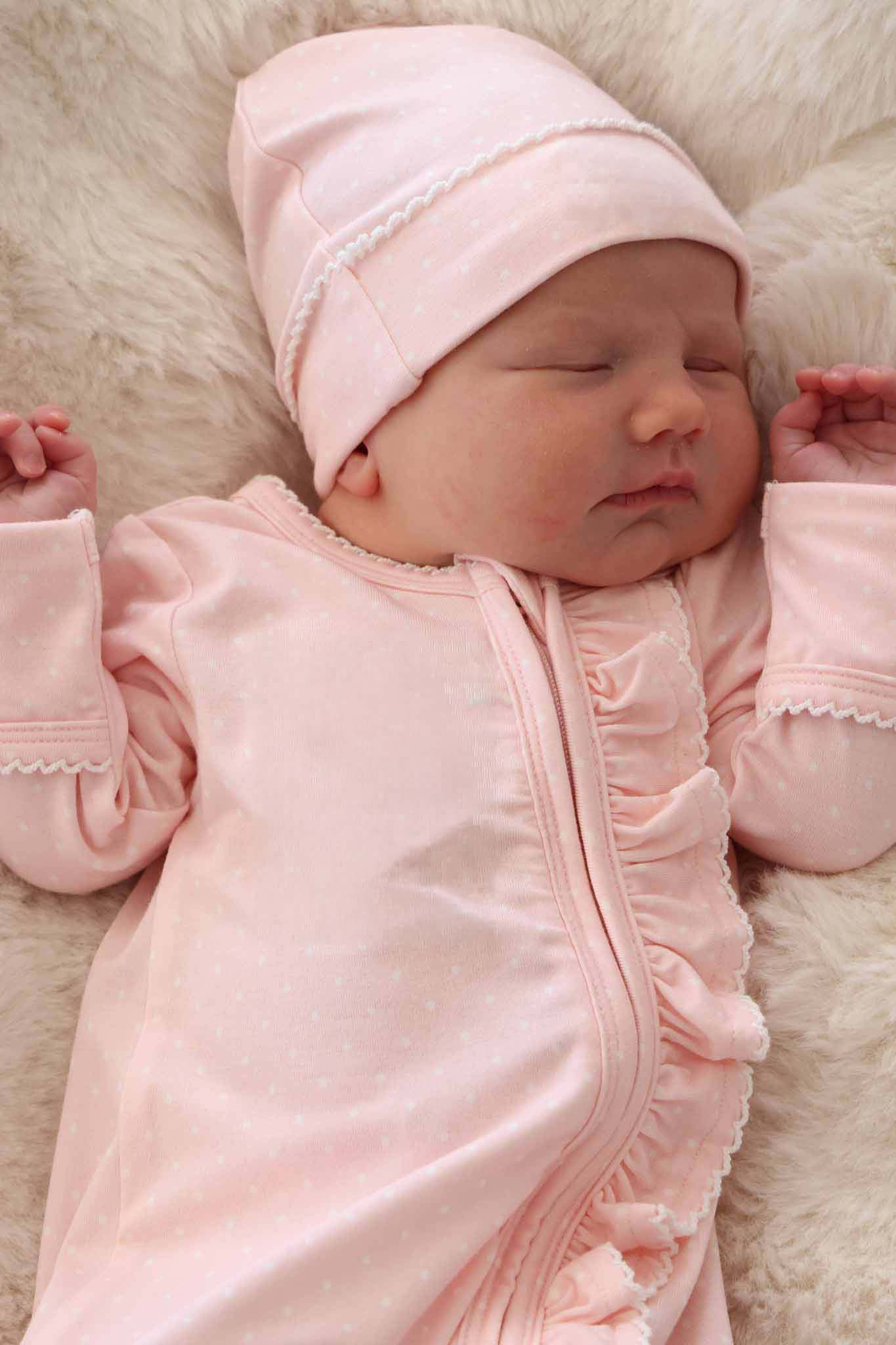 Picot Trim Bamboo Hat | Baby Pink - Image 6