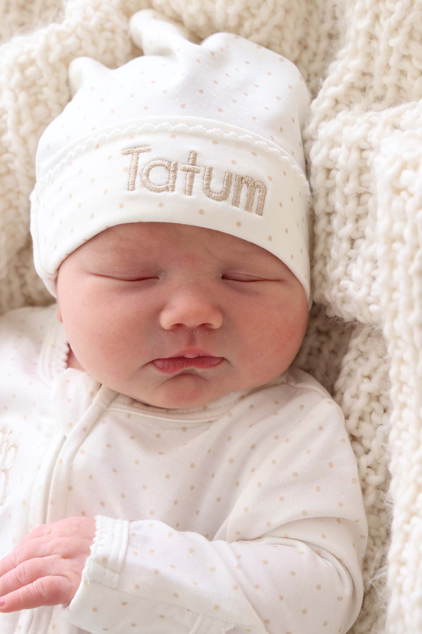 Picot Trim Bamboo Hat | Baby Taupe - Image 2