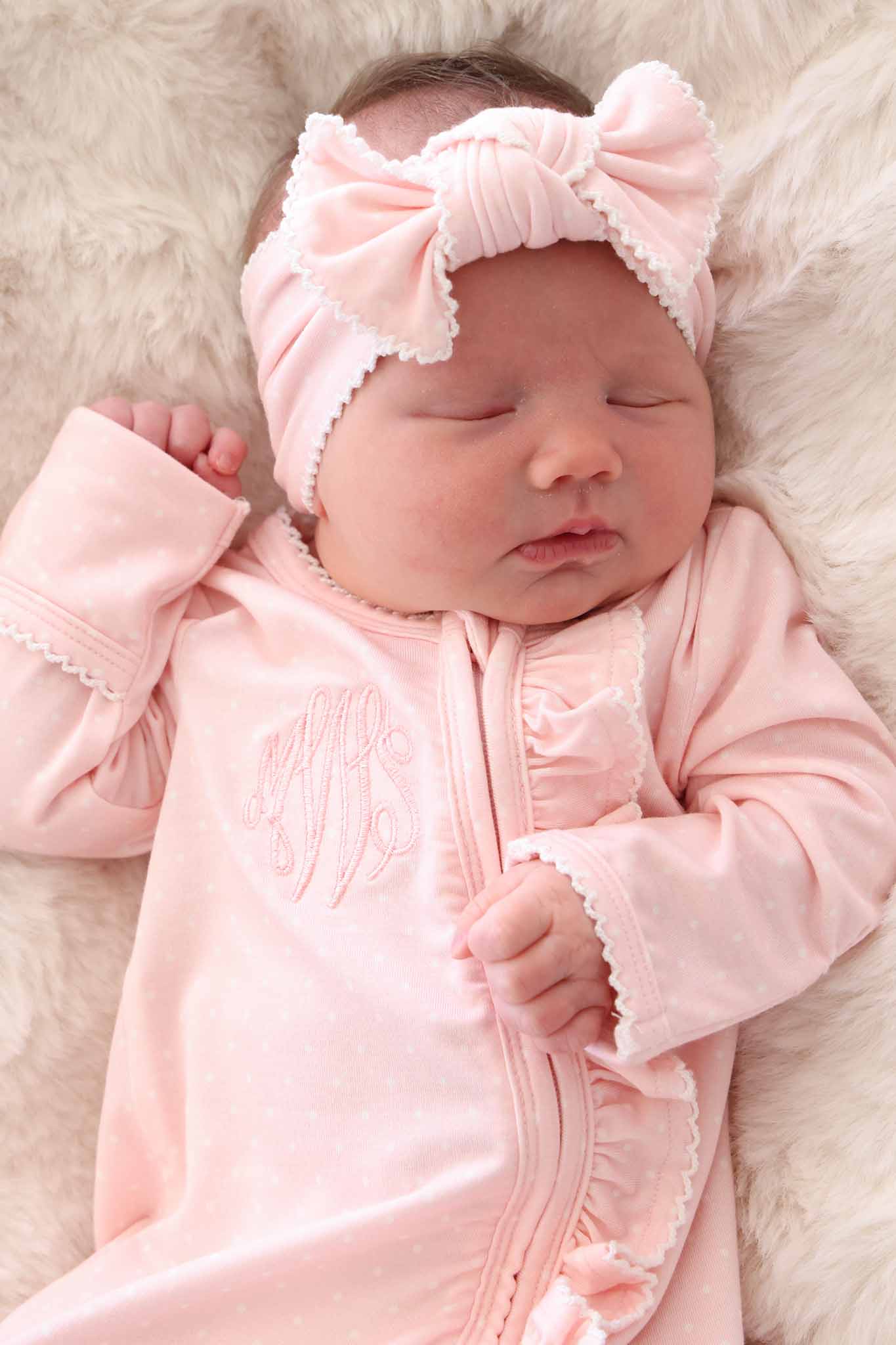 Picot Trim Knit Large Bow Headwrap - Image 2
