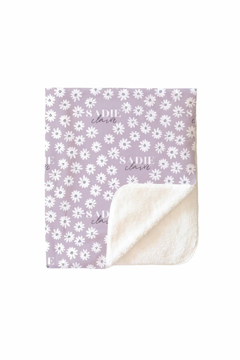 Purple Daisy Personalized Toddler Blanket - Image 3
