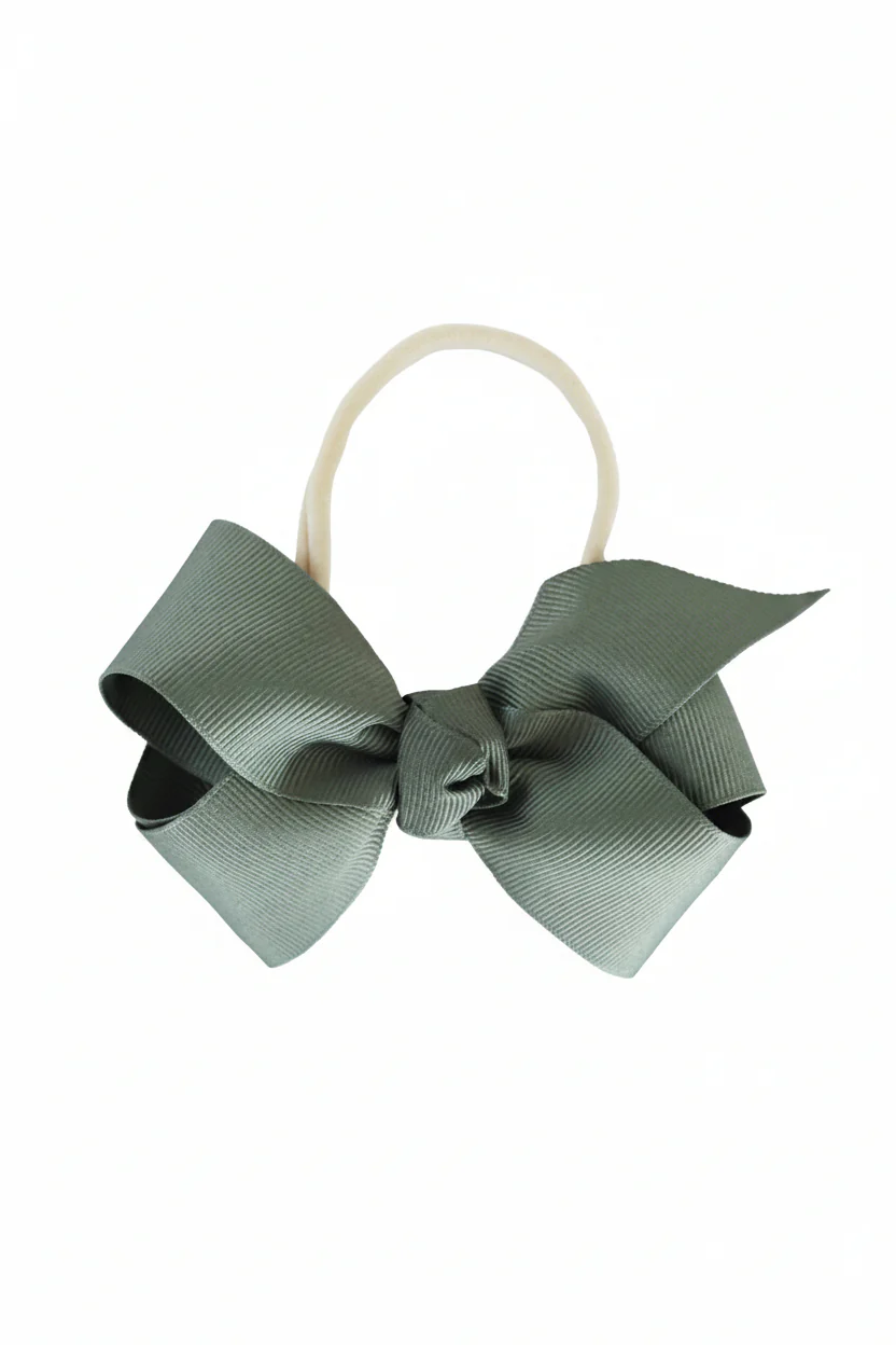 Ribbon Bow Headband | Army Green
