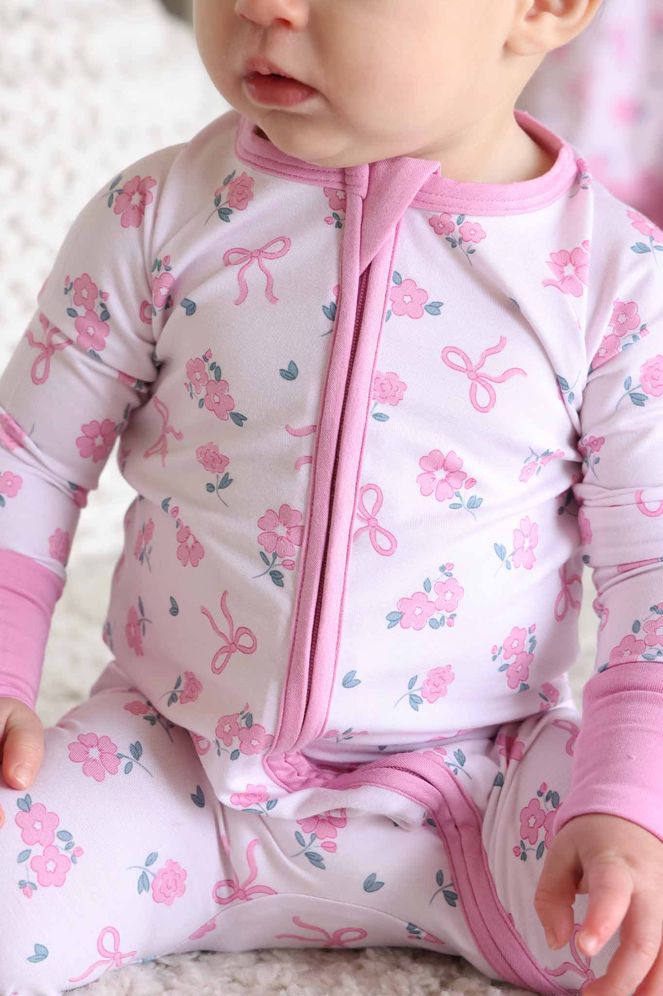 Ribbon & Roses Convertible Zip Romper | Pink - Image 2