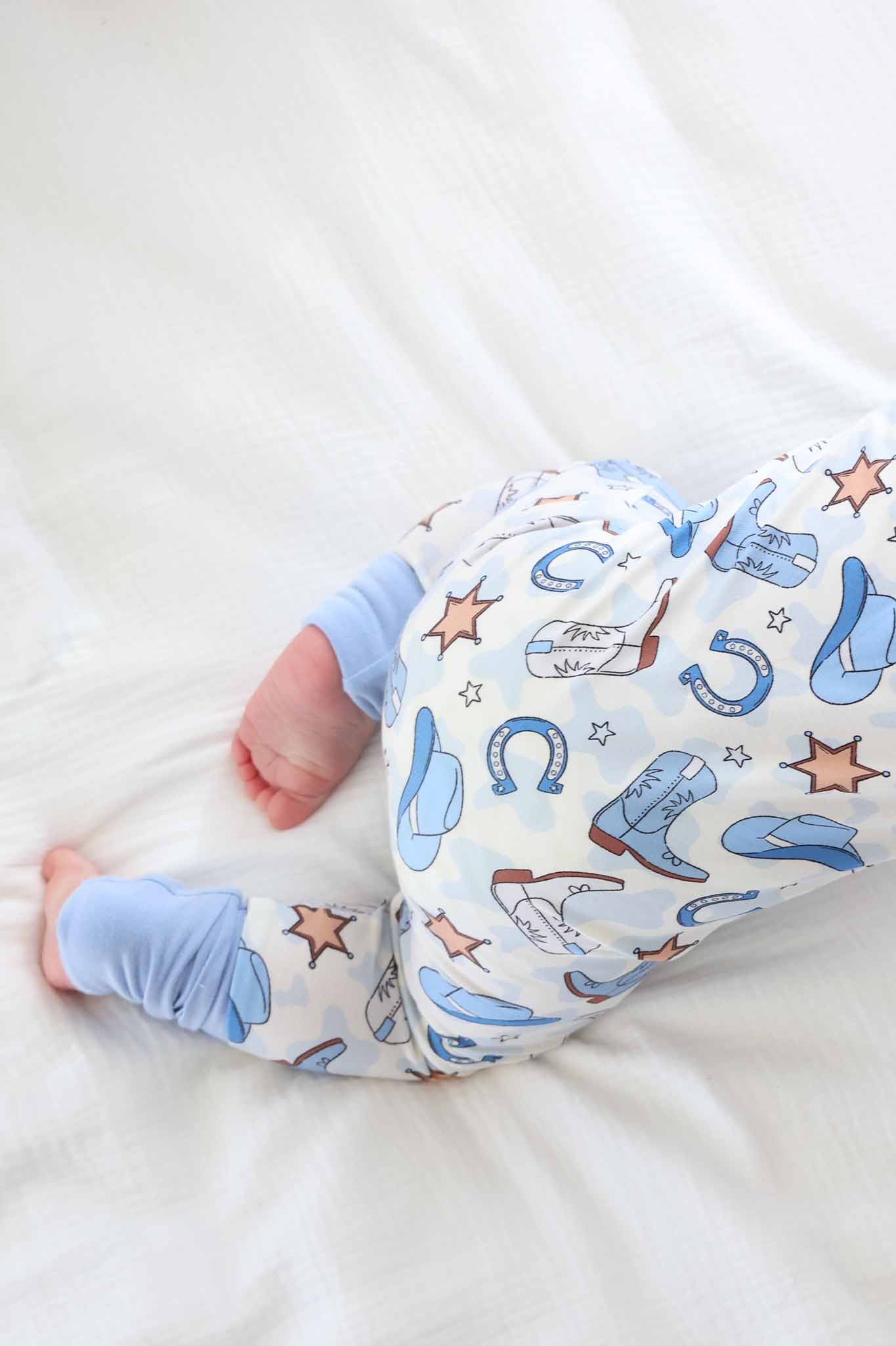 Rodeo Dreams Convertible Bamboo Zip Romper | Blue - Image 5