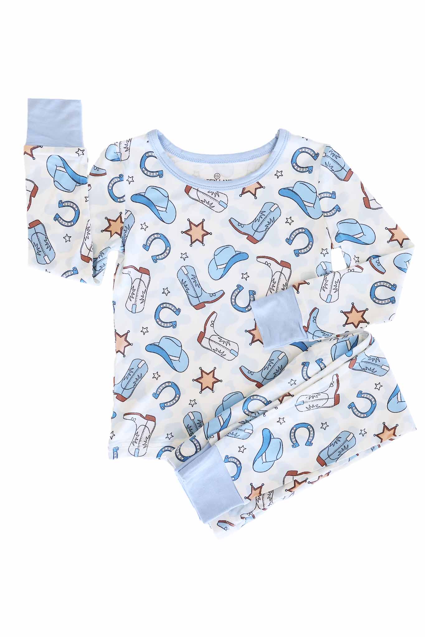 Rodeo Dreams Two Piece Pajama Set | Blue - Image 3