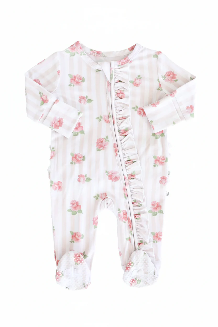 Rosy & Cozy Ruffle Zipper Footie - Image 3