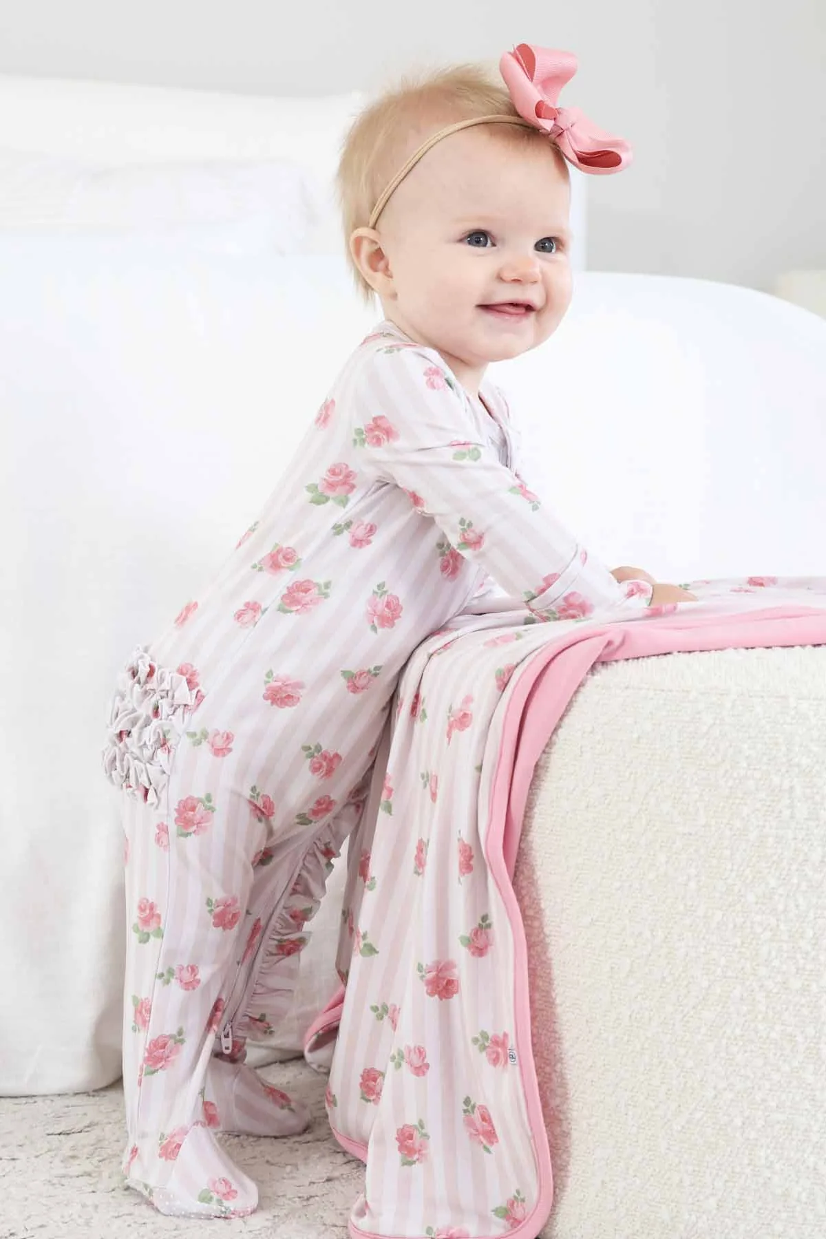 Rosy & Cozy Ruffle Zipper Footie - Image 9