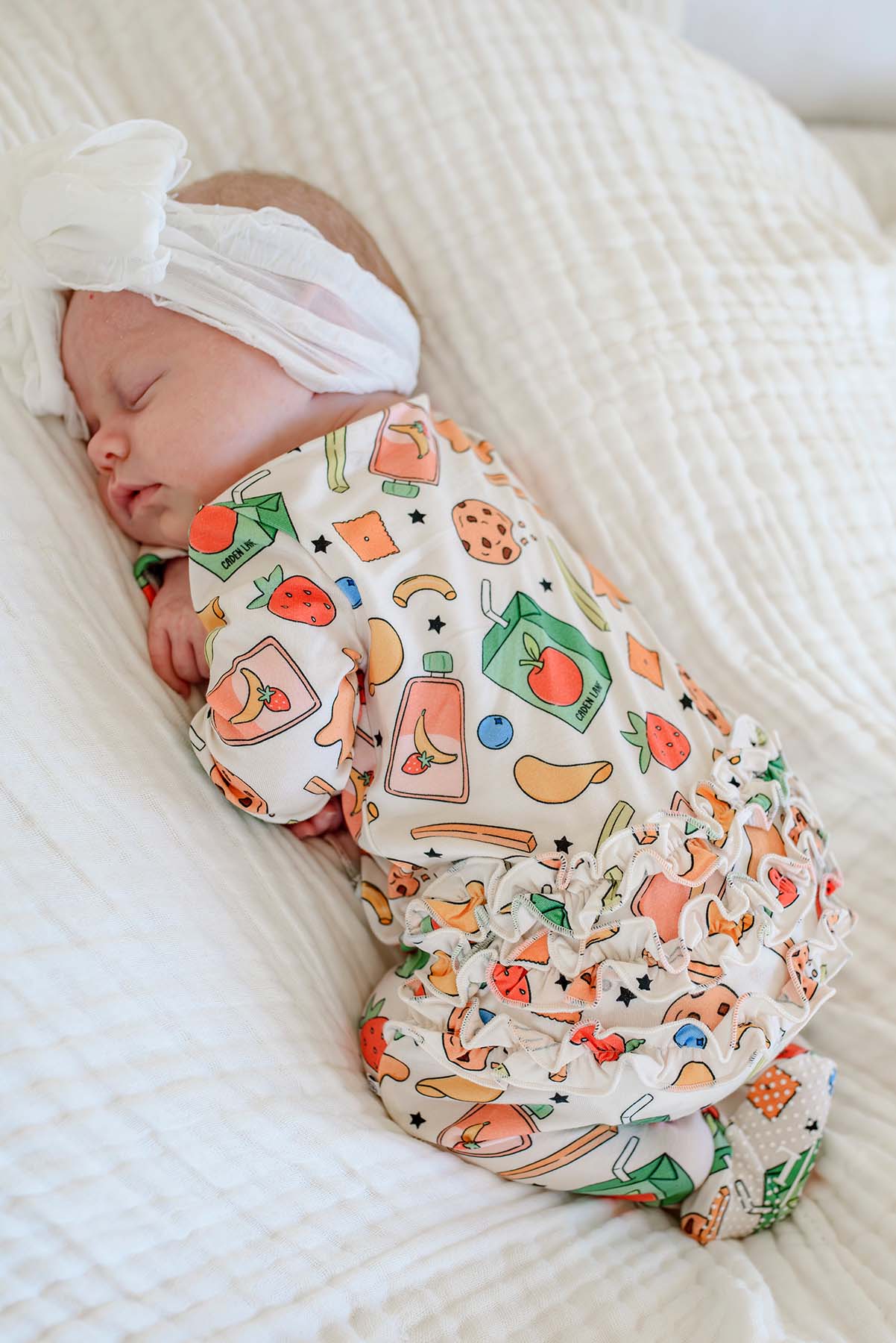Ruffle Bamboo Zipper Footie | Snack Attack
