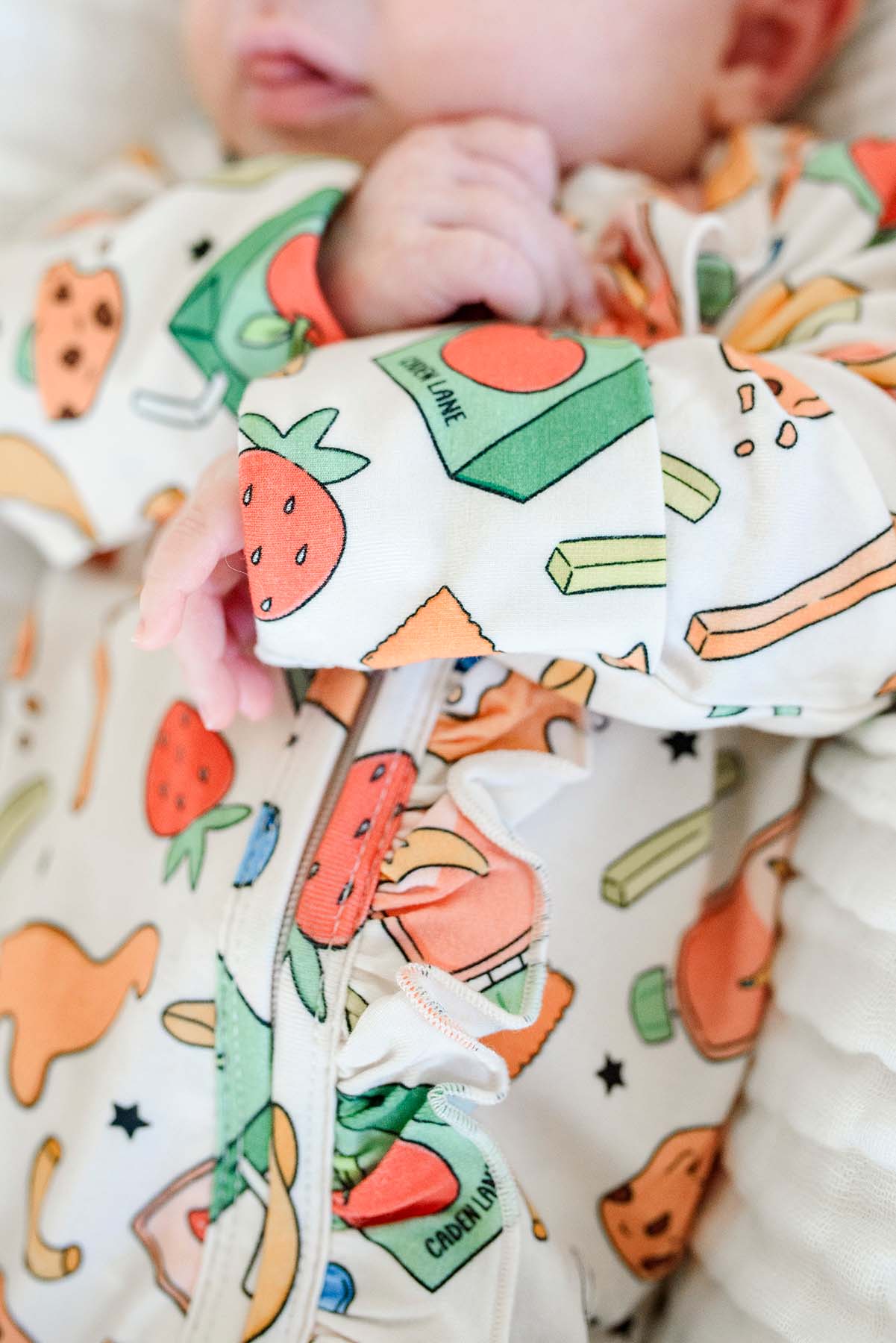 Ruffle Bamboo Zipper Footie | Snack Attack - Image 12