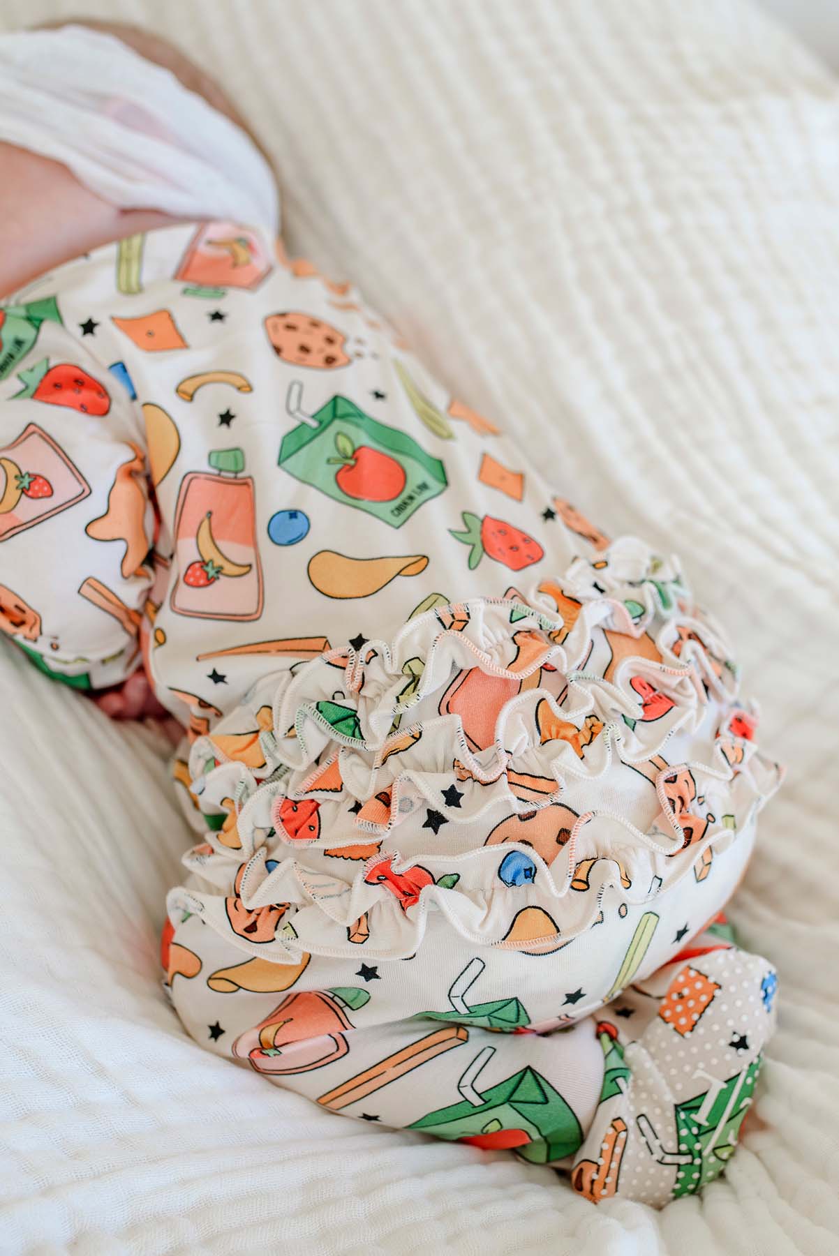 Ruffle Bamboo Zipper Footie | Snack Attack - Image 13