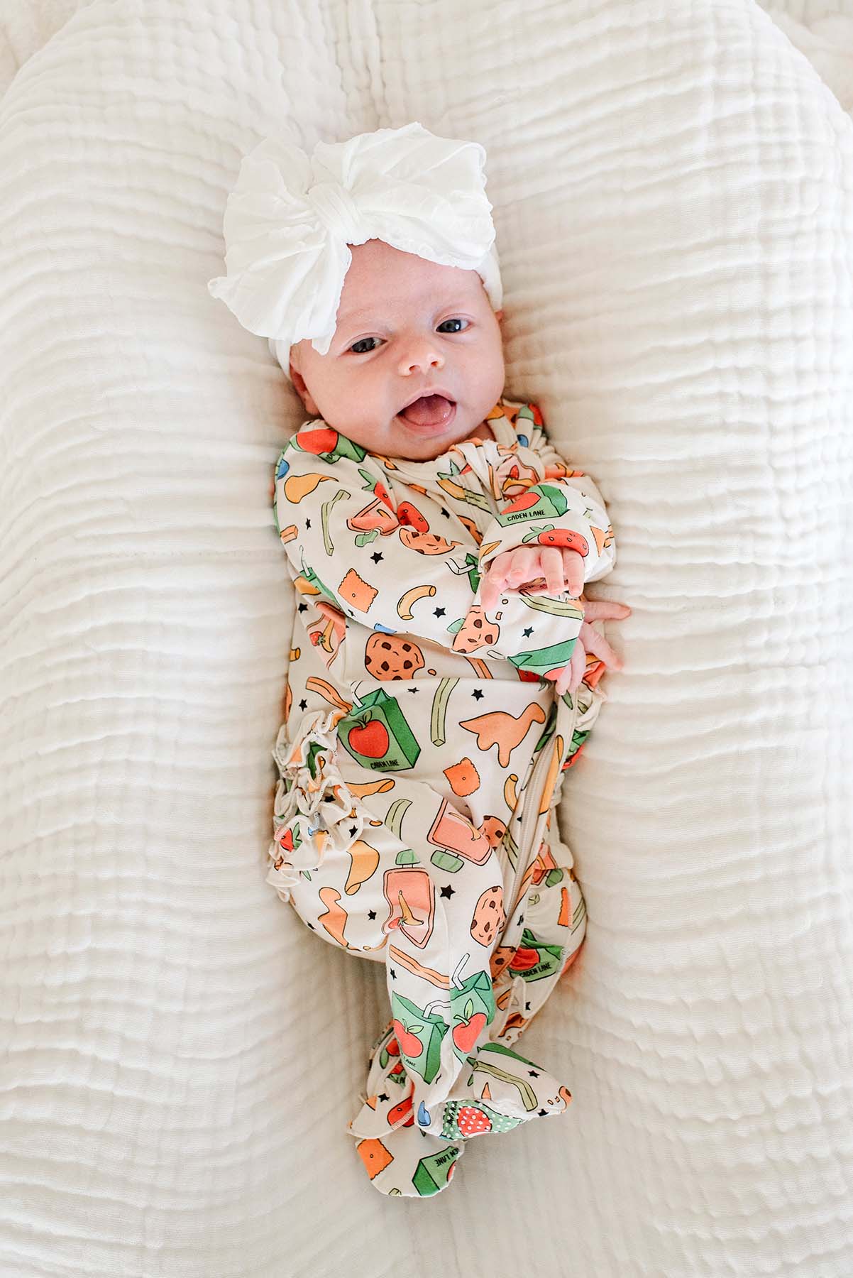 Ruffle Bamboo Zipper Footie | Snack Attack - Image 3