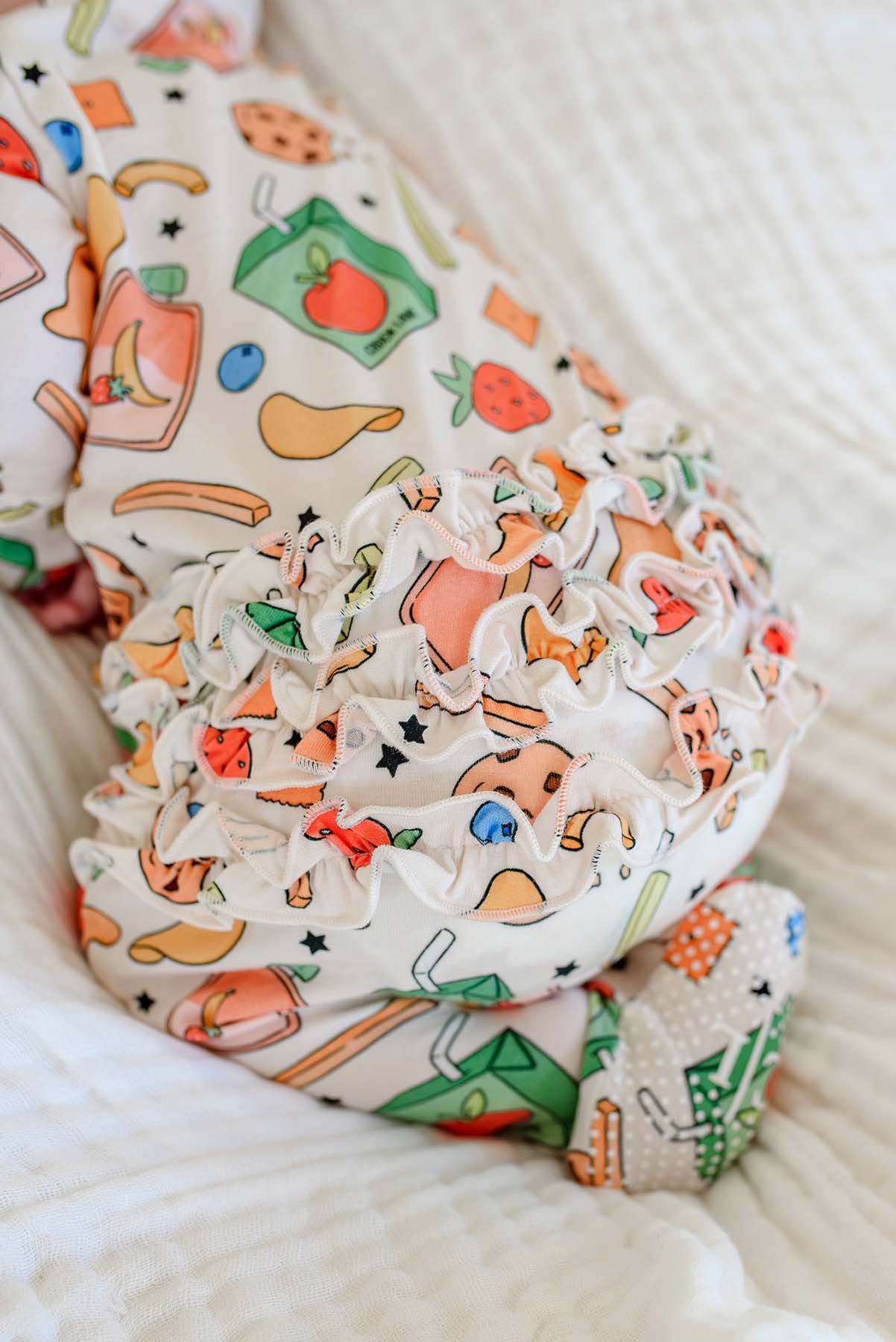 Ruffle Bamboo Zipper Footie | Snack Attack - Image 7