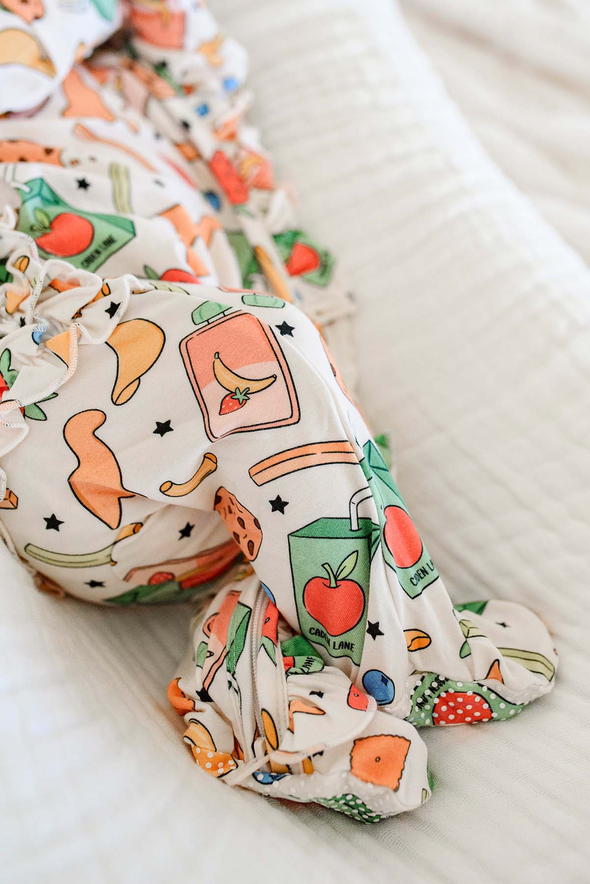 Ruffle Bamboo Zipper Footie | Snack Attack - Image 9