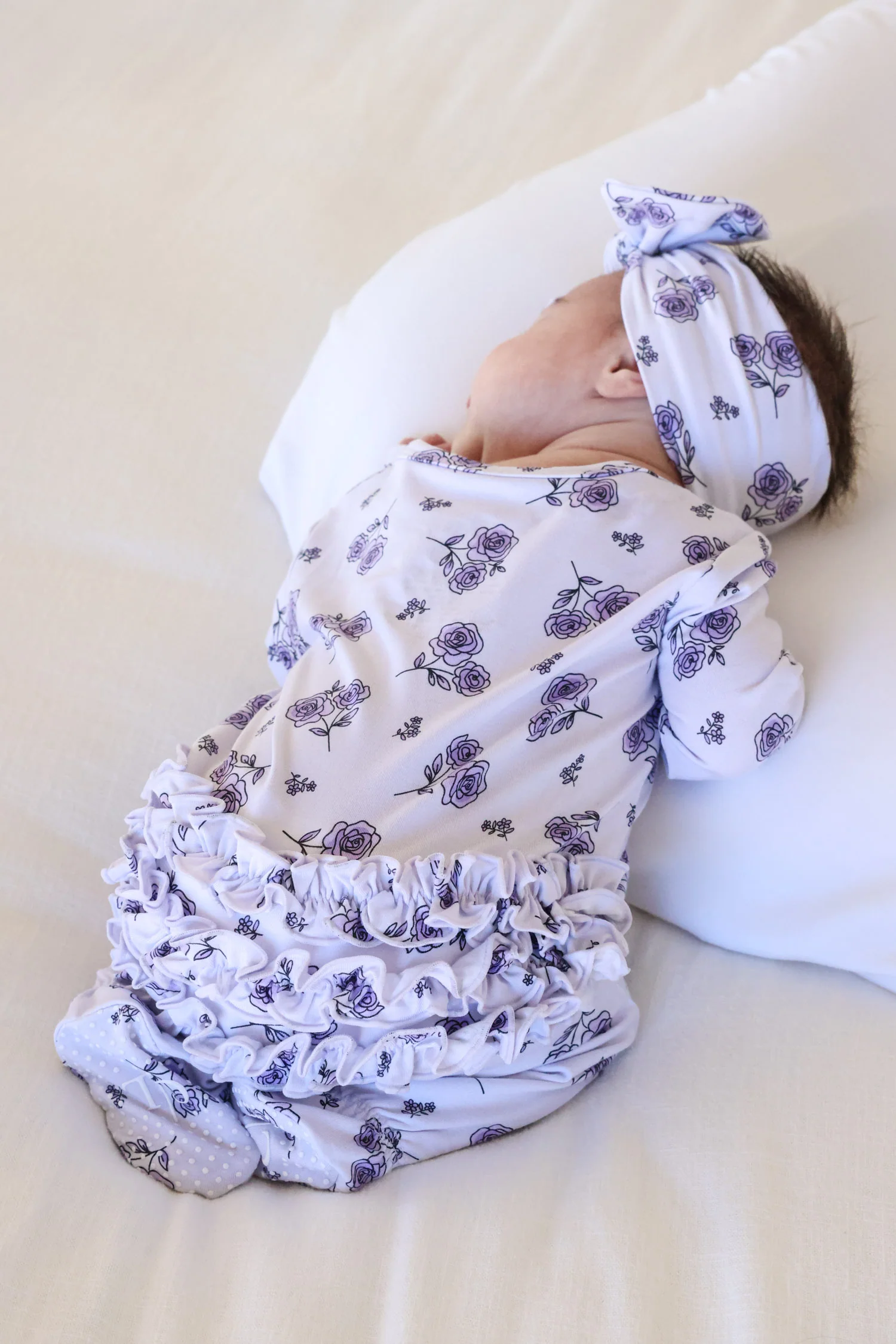 Ruffle Zipper Footie | Amethyst Garden - Image 3