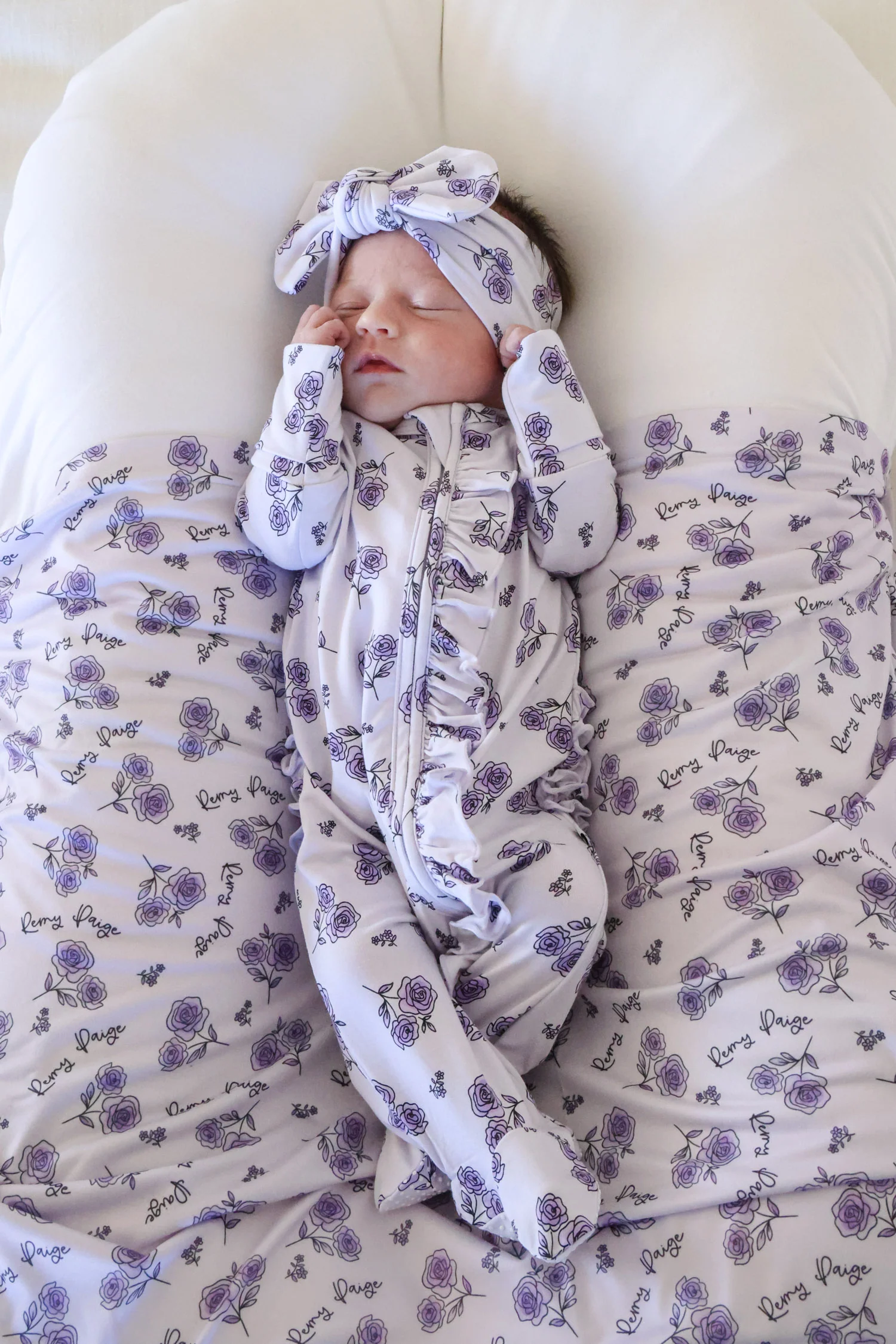 Ruffle Zipper Footie | Amethyst Garden - Image 5