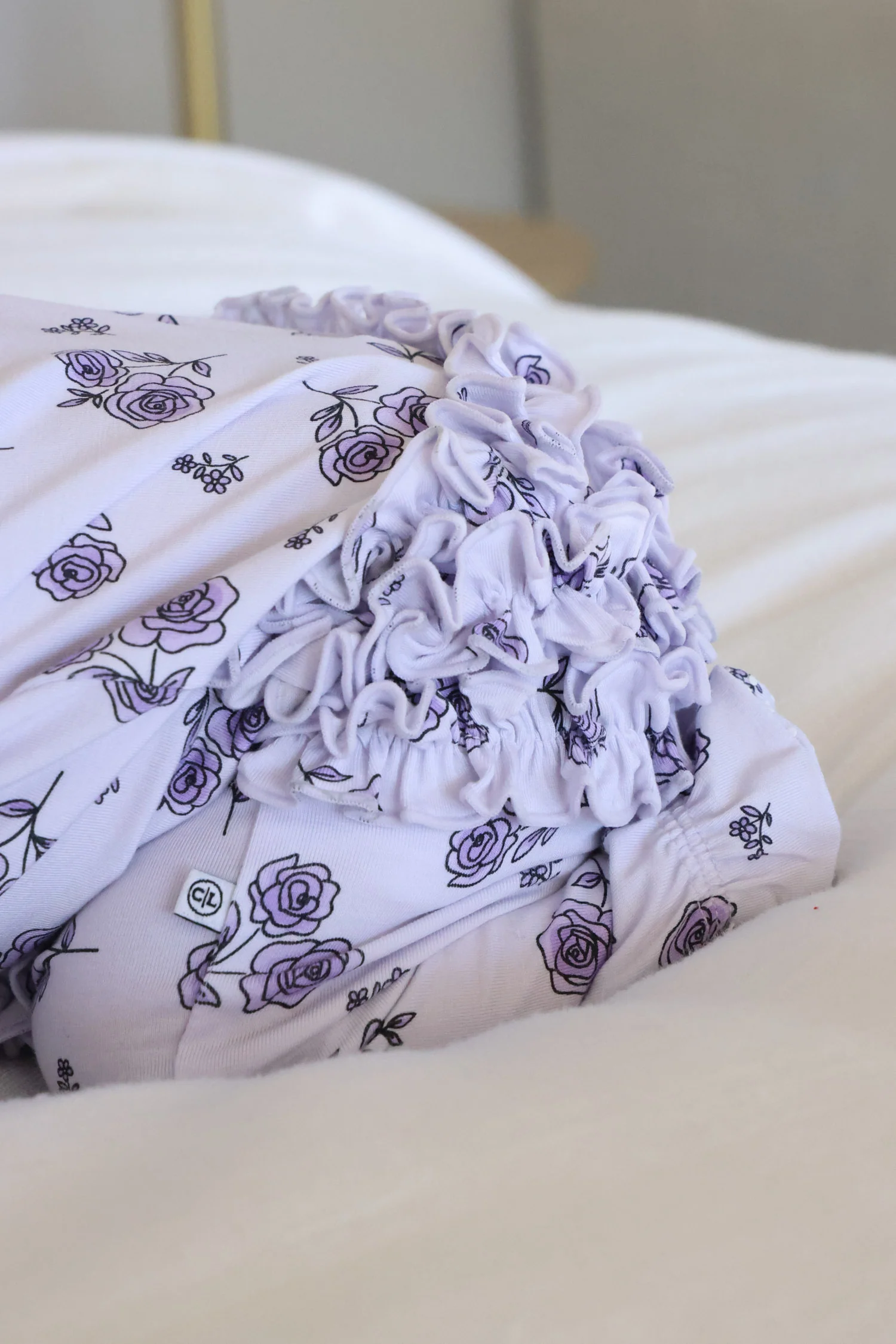 Ruffle Zipper Footie | Amethyst Garden - Image 9