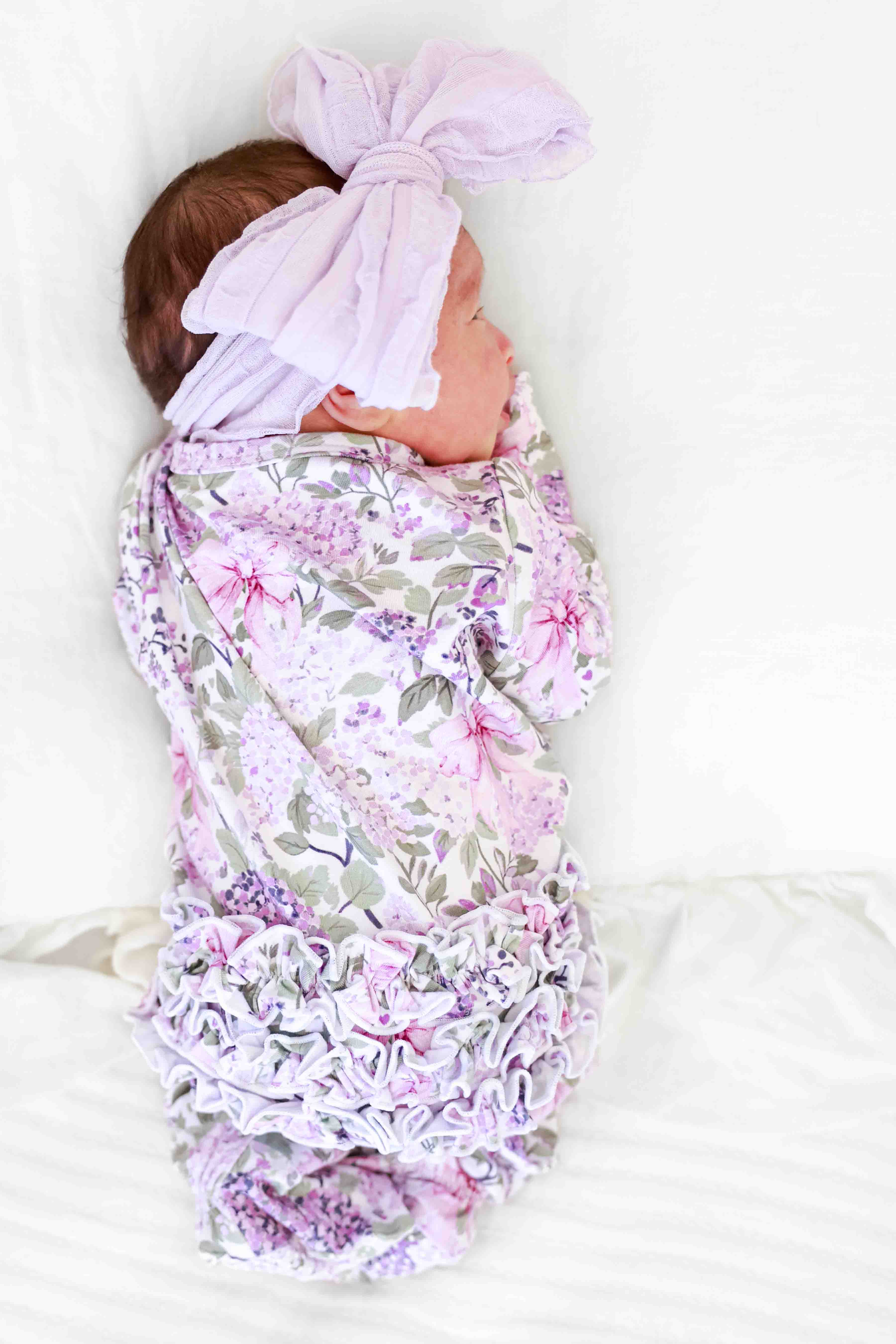 Ruffle Zipper Footie | Lavender Lullaby - Image 2