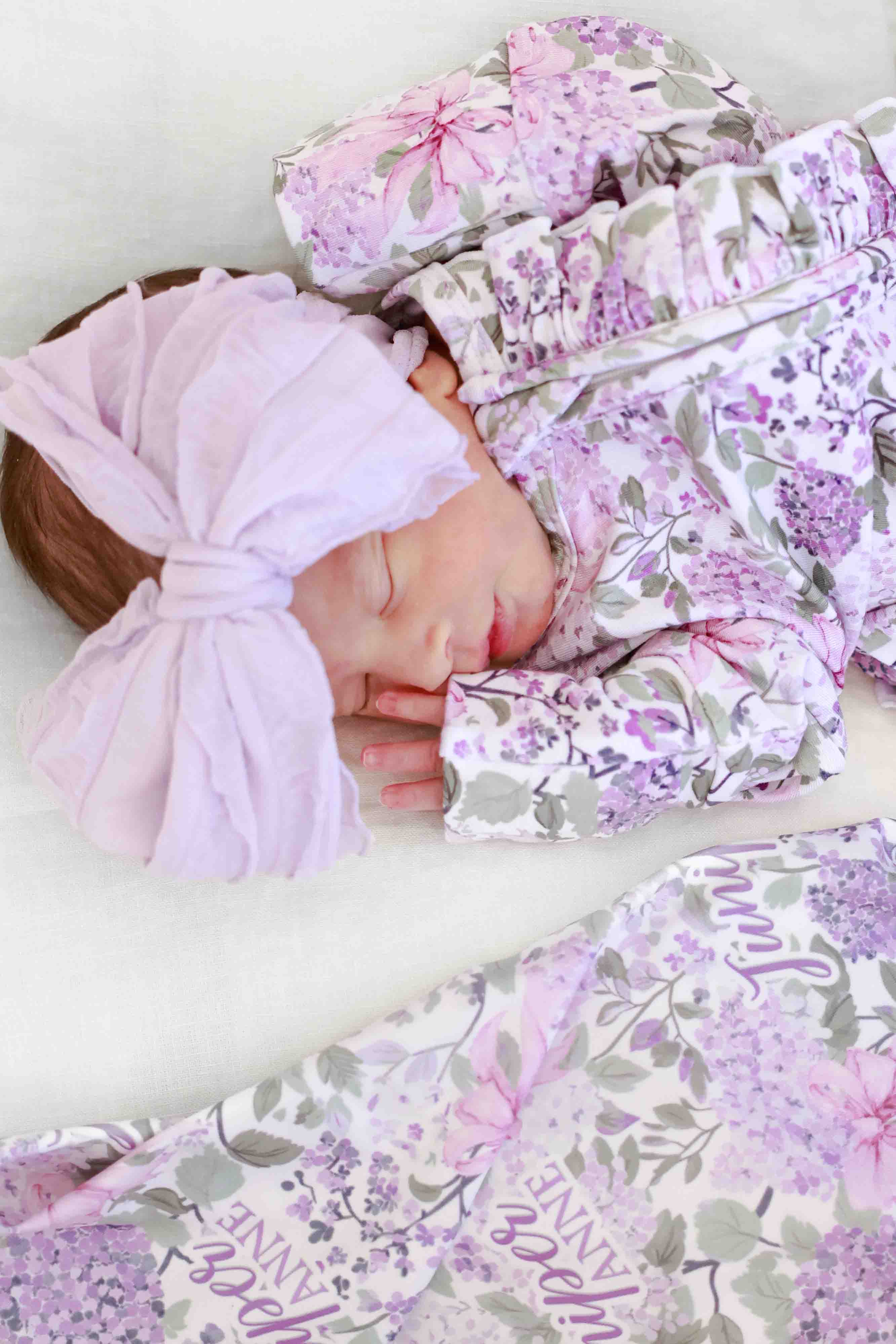 Ruffle Zipper Footie | Lavender Lullaby - Image 7