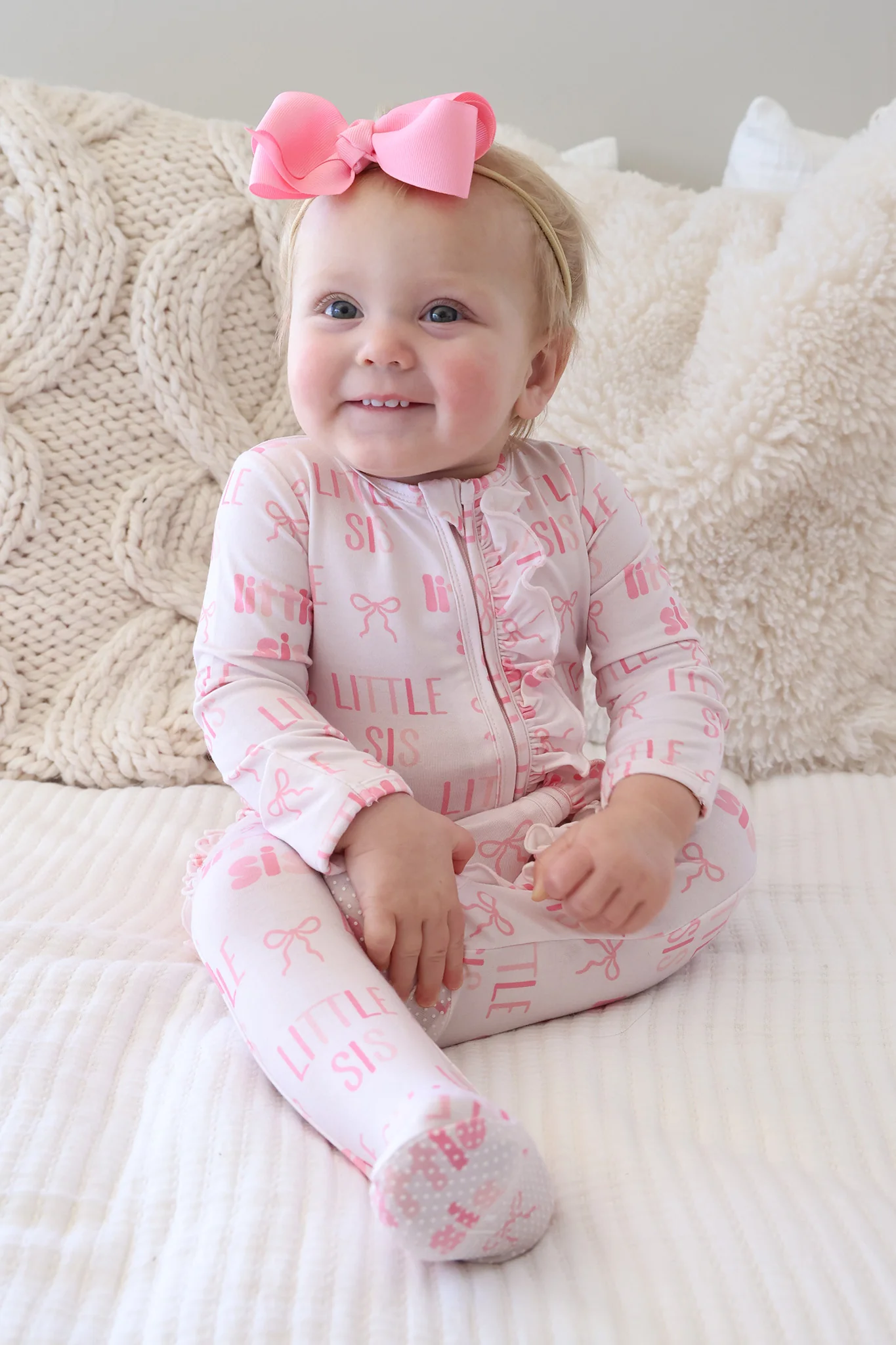 Ruffle Zipper Footie | Little Sis - Image 2