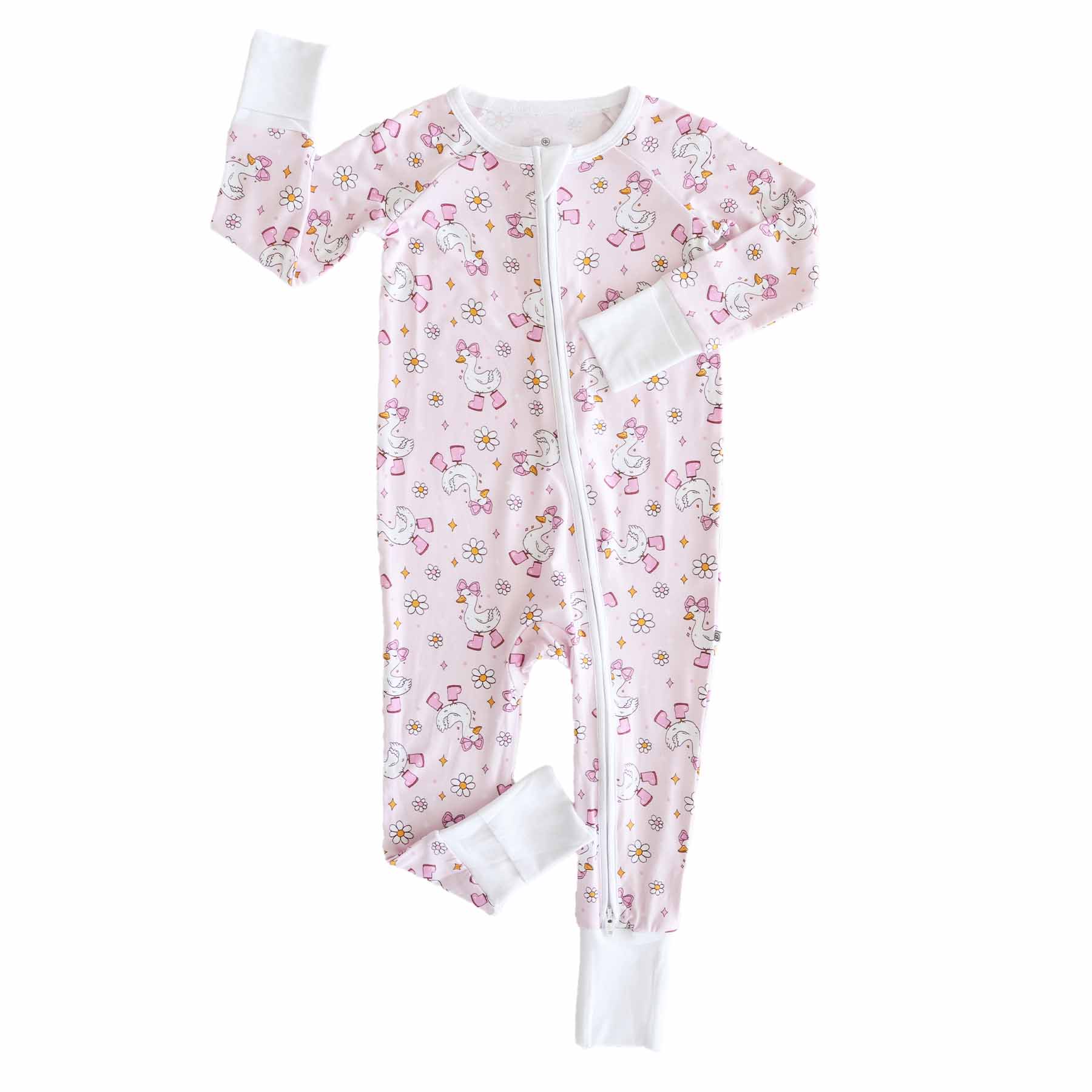 Silly Goose Convertible Zip Romper | Pink - Image 3