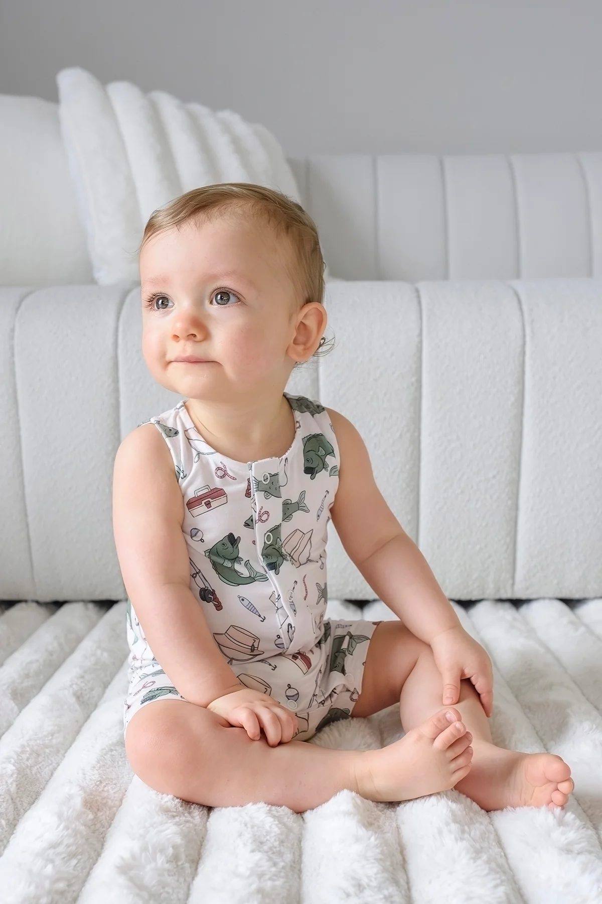 Sleeveless Snap Romper | Off the Hook - Image 13