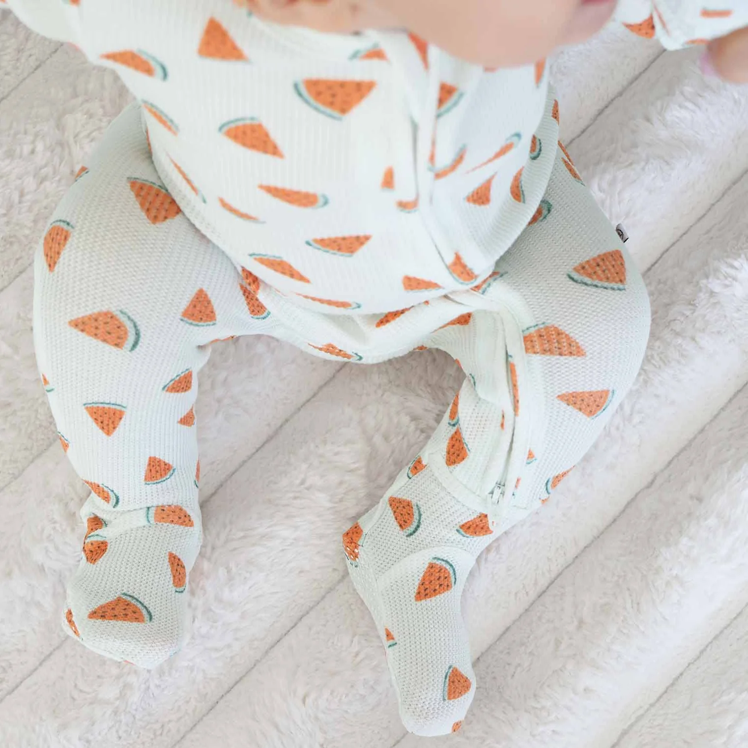 Slice, Slice Baby Bamboo Waffle Zipper Footie - Image 14