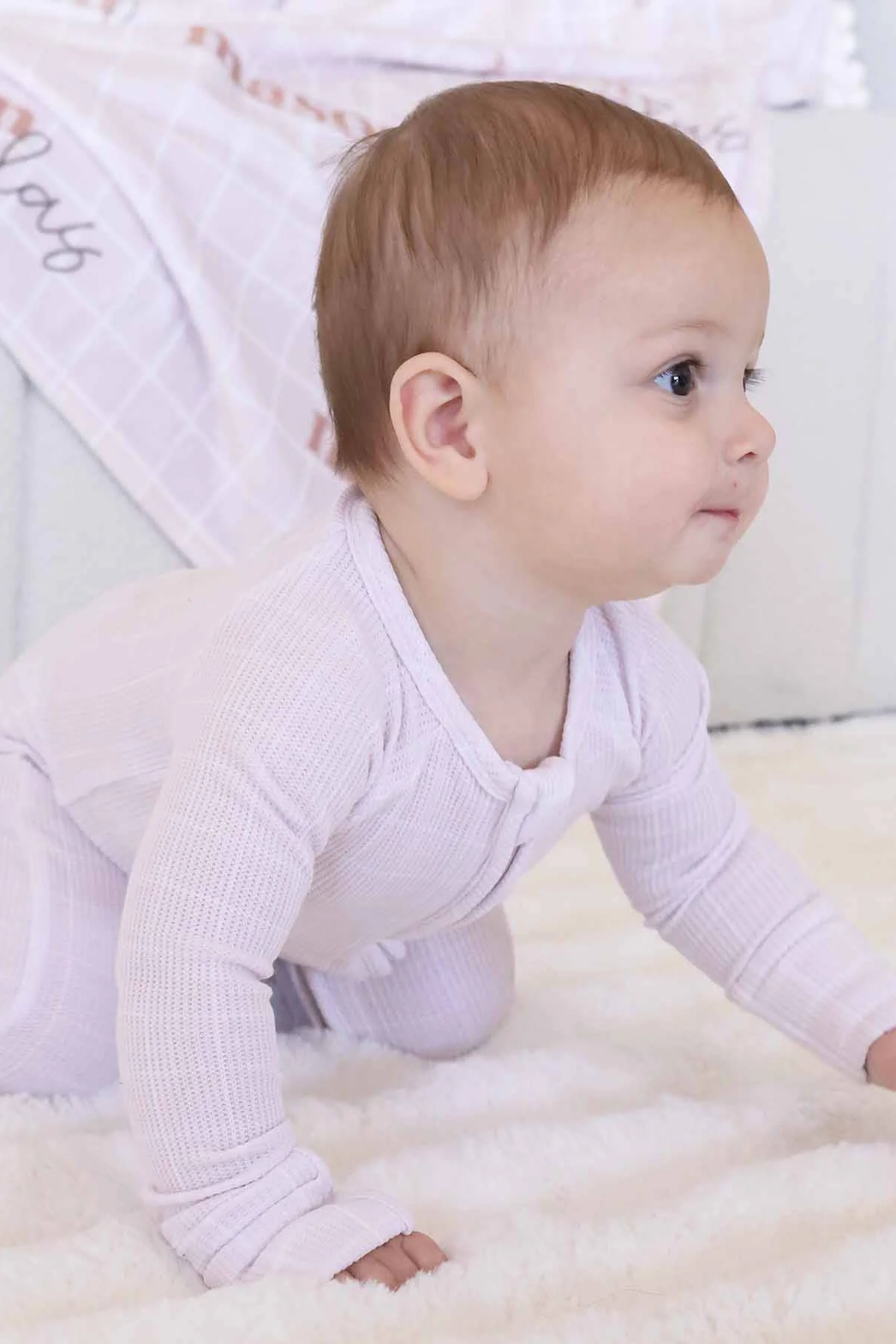 Sloane's Squares Bamboo Waffle Convertible Zip Romper - Image 2