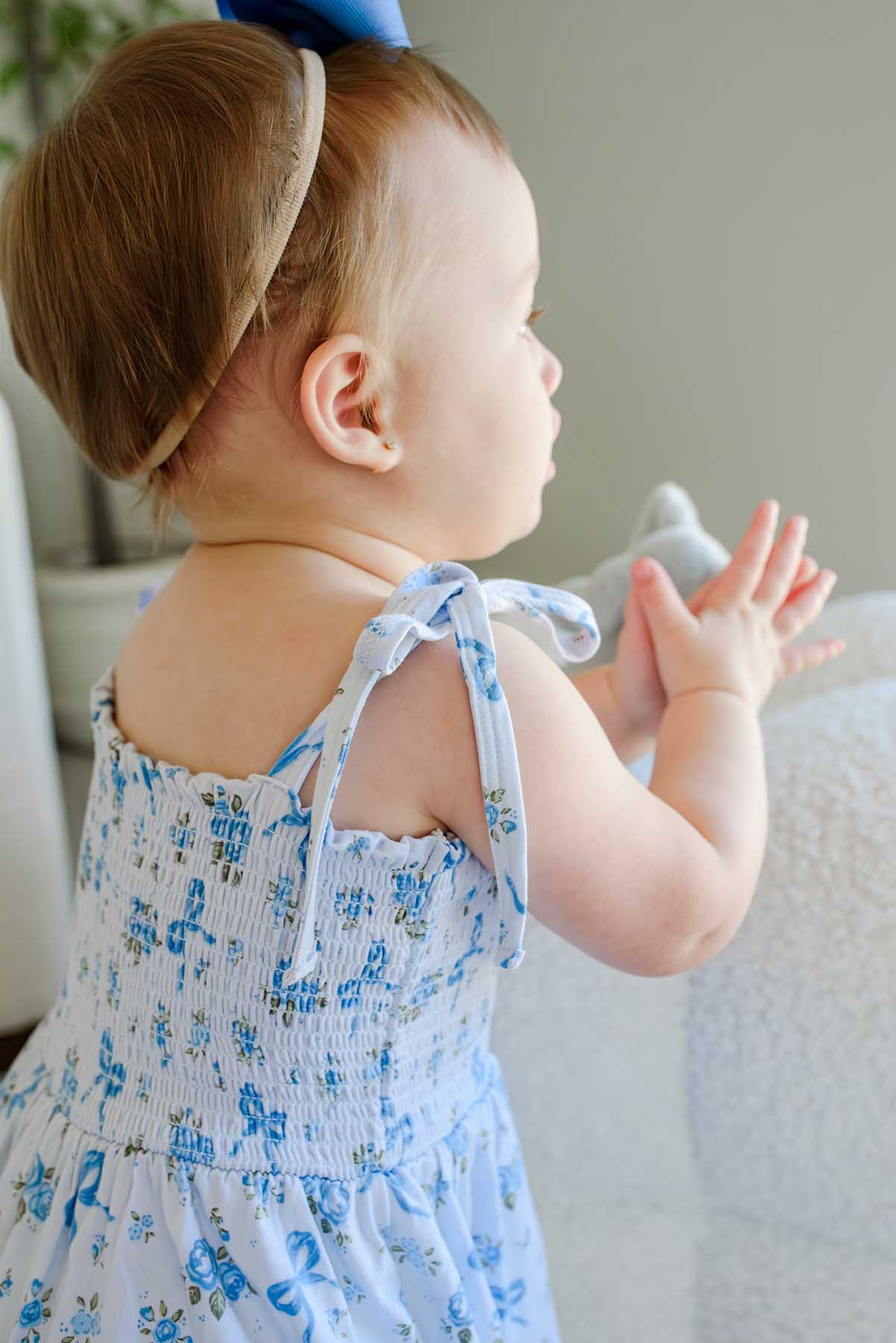 Smocked Twirl Bodysuit | Tied In Blooms - Image 2