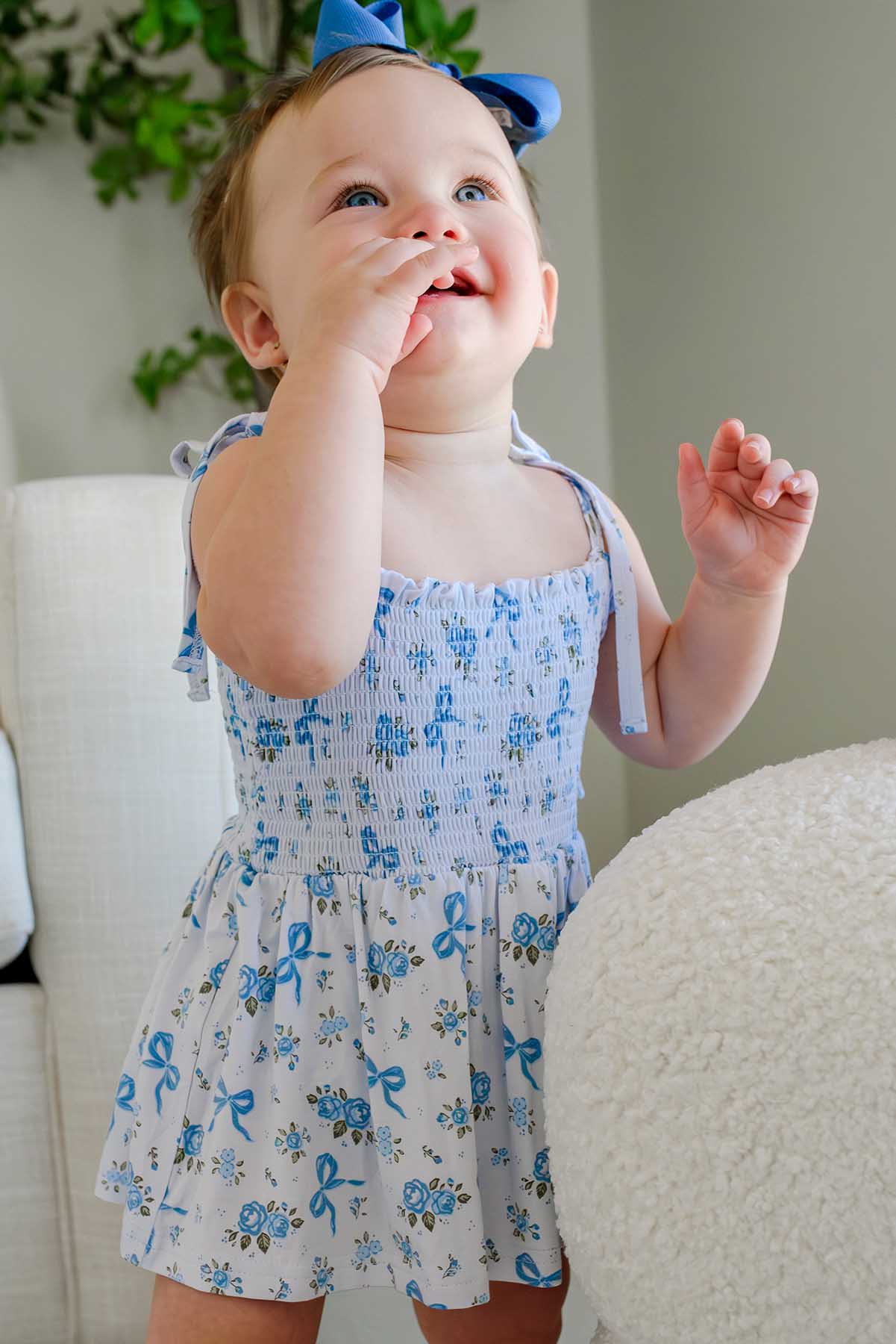 Smocked Twirl Bodysuit | Tied In Blooms - Image 3
