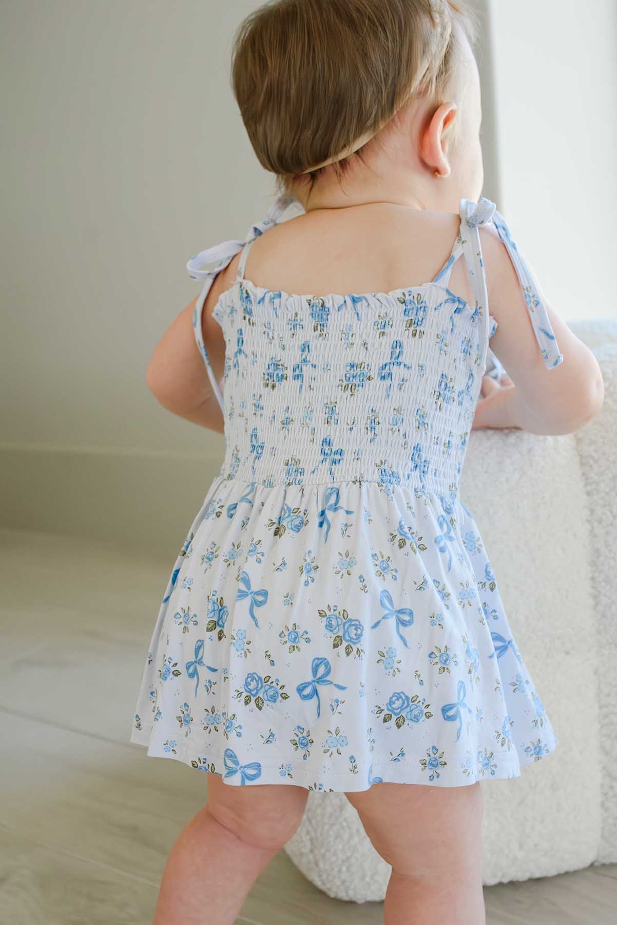 Smocked Twirl Bodysuit | Tied In Blooms - Image 4