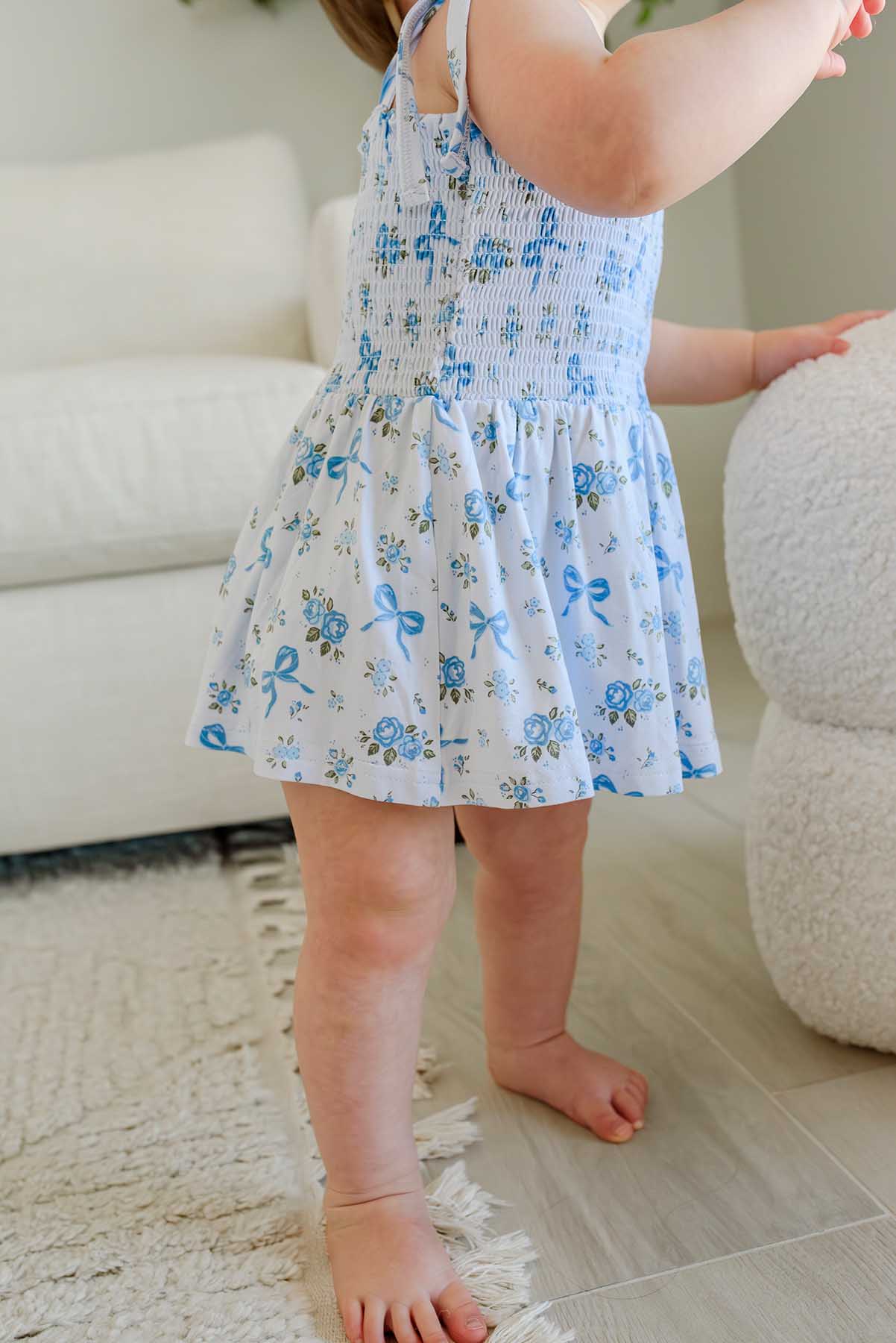 Smocked Twirl Bodysuit | Tied In Blooms - Image 5