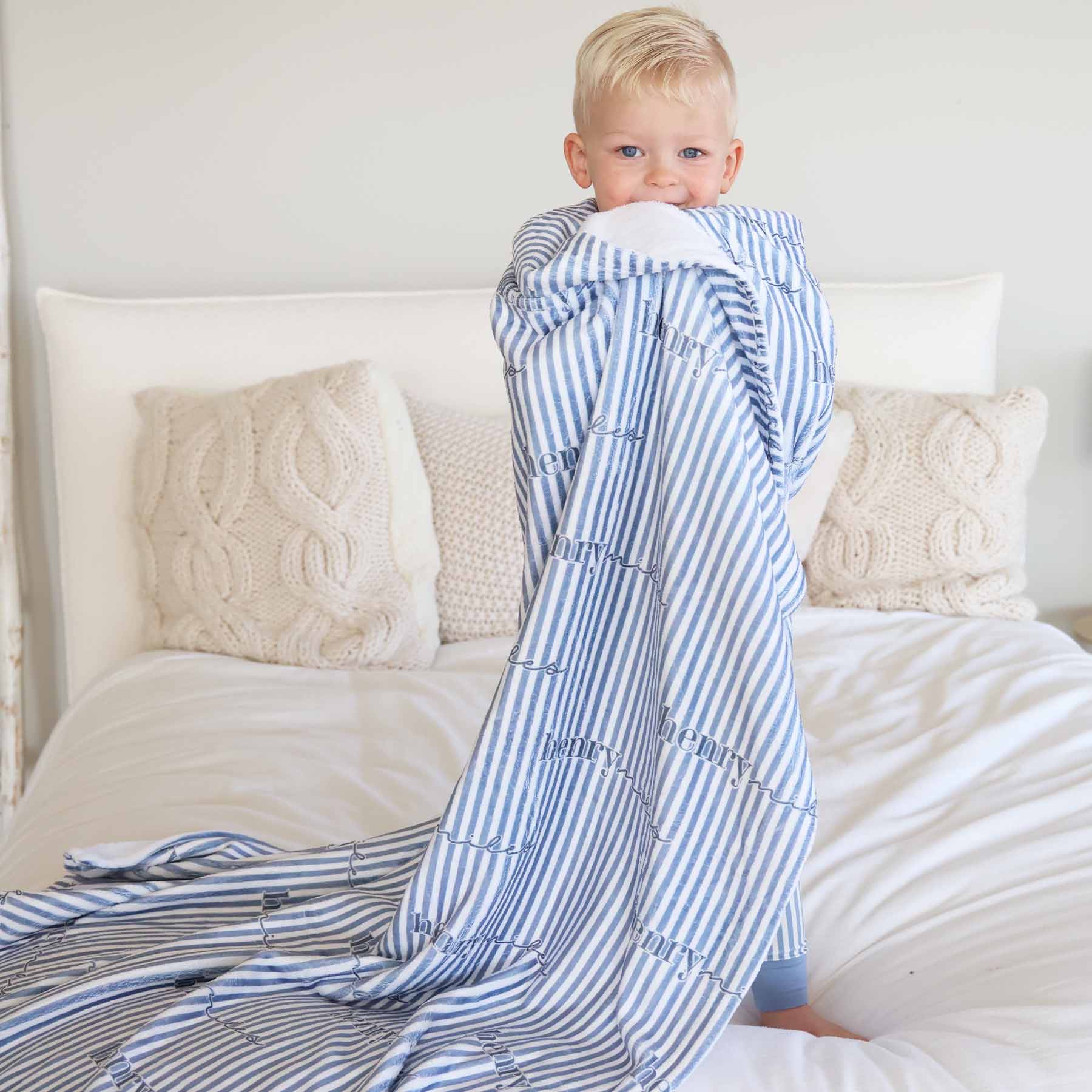 Snuggle Stripes Personalized Kids Blanket - Image 3