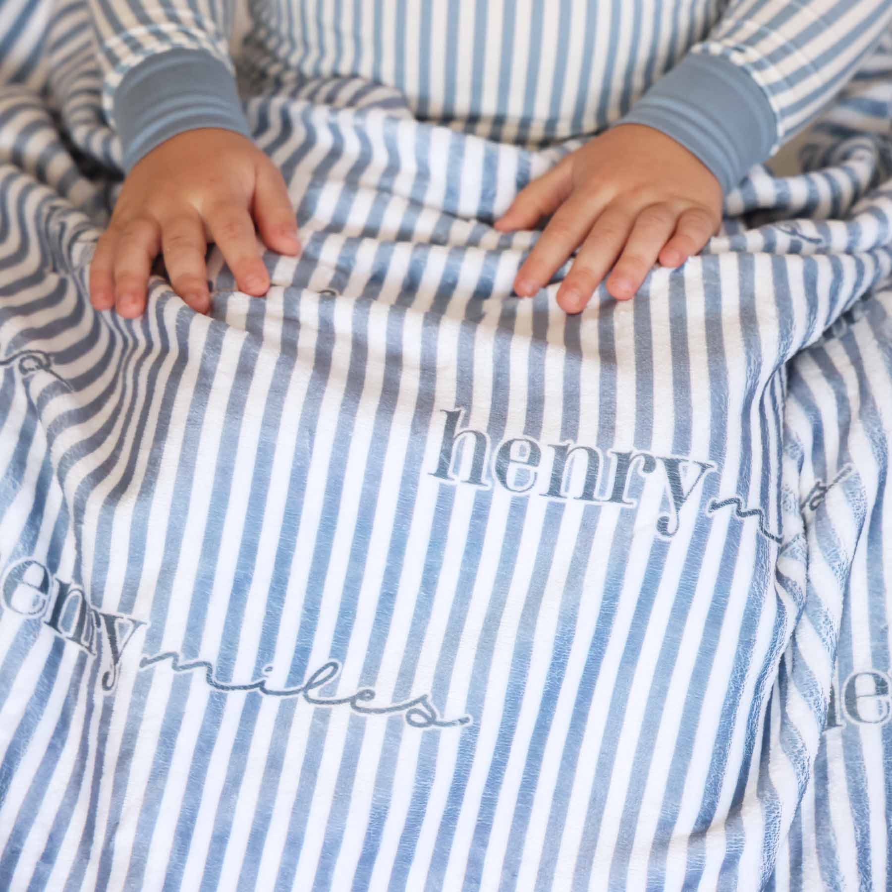 Snuggle Stripes Personalized Kids Blanket - Image 4