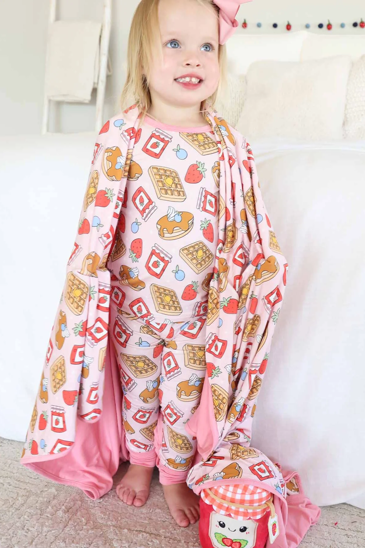 Sweet Stacks Double Sided Bamboo Blanket | Pink - Image 2