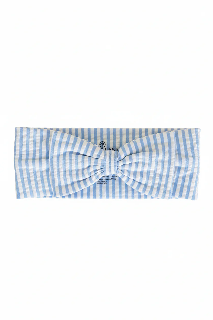 Swim Bow | Seersucker Blue