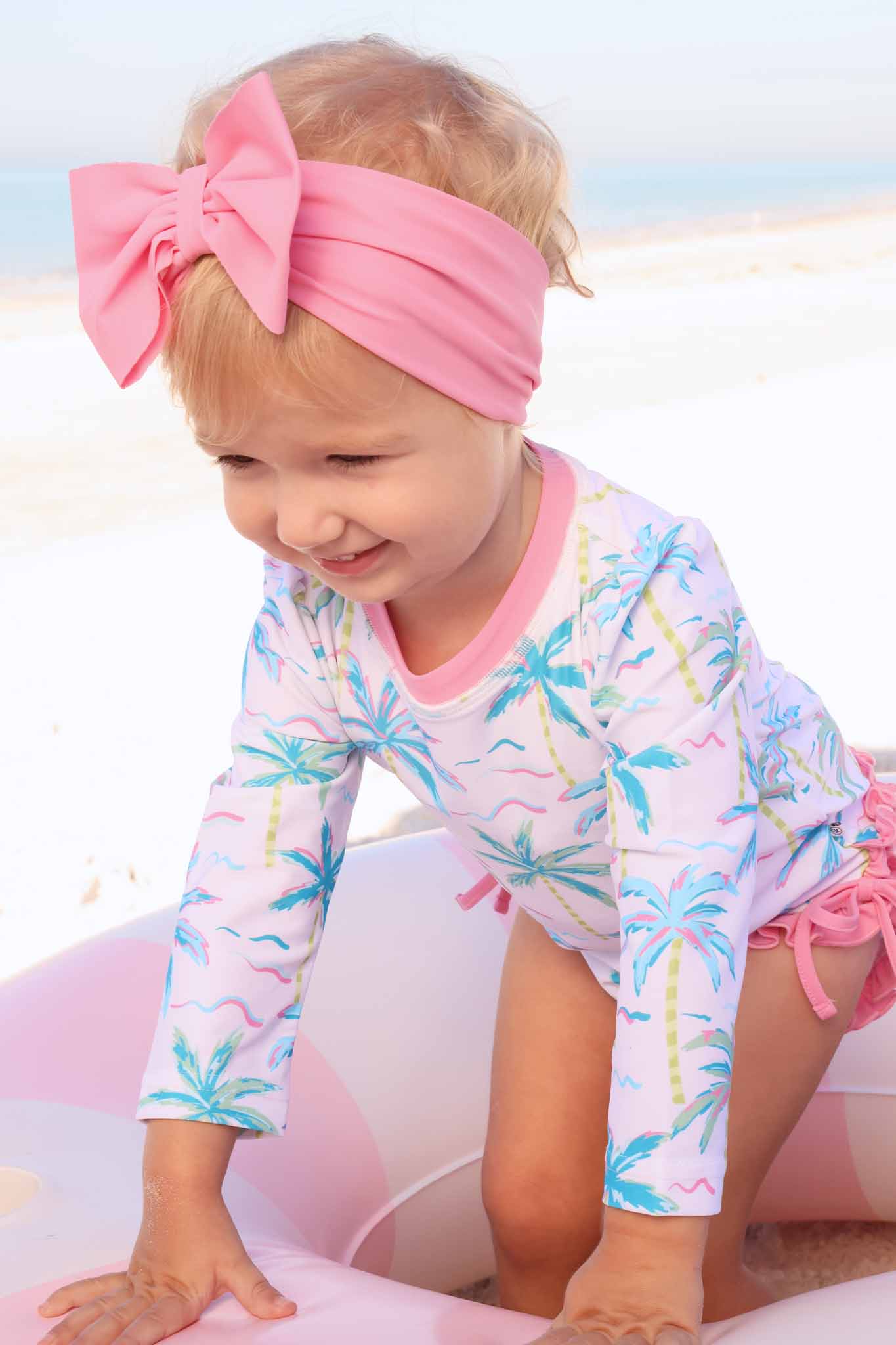 Long Sleeve Rash Guard With Ruffle Bottom | Blue Lagoon - Image 9