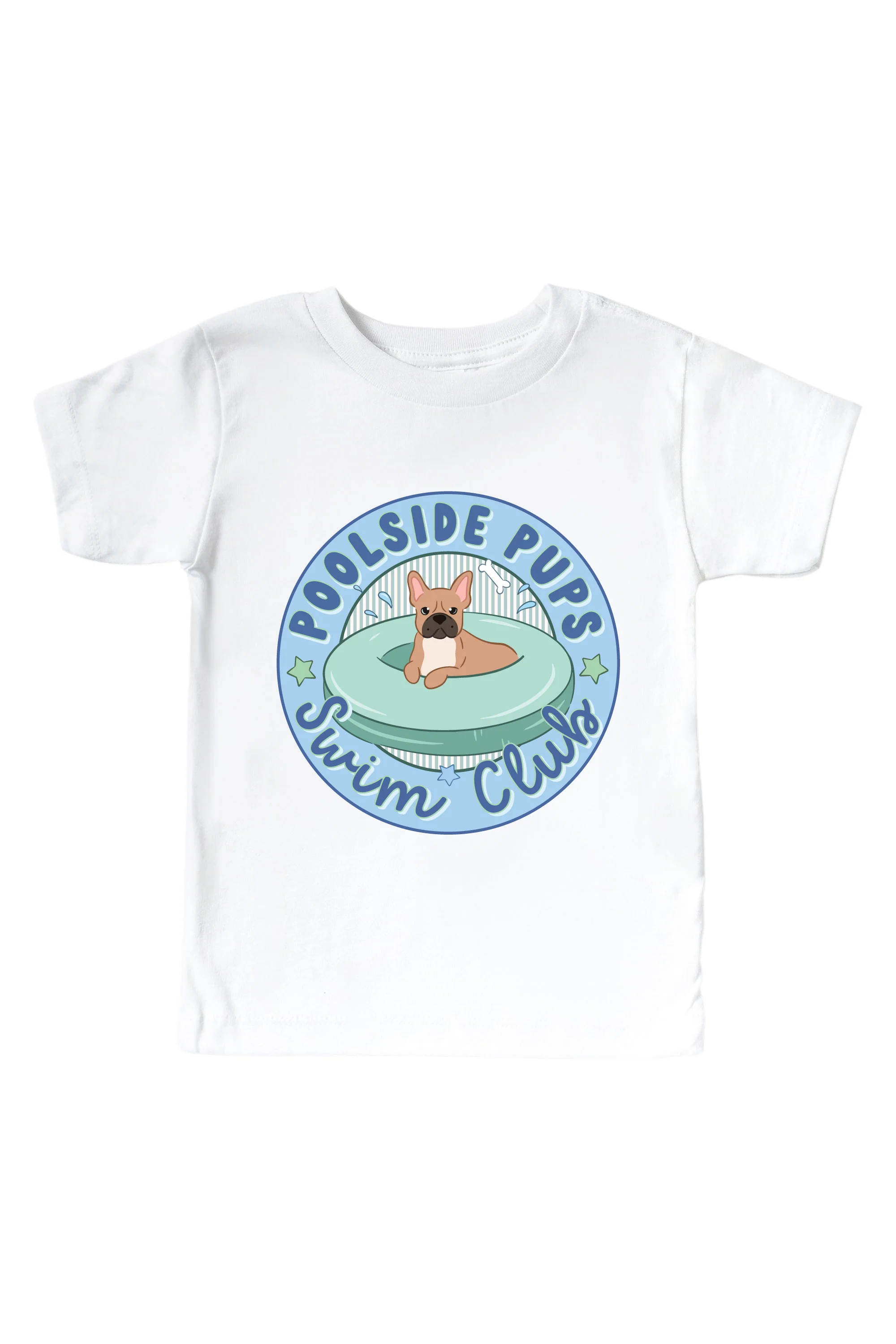Swim Club Blue Graphic Bodysuit & Kids Tee | White - Image 3