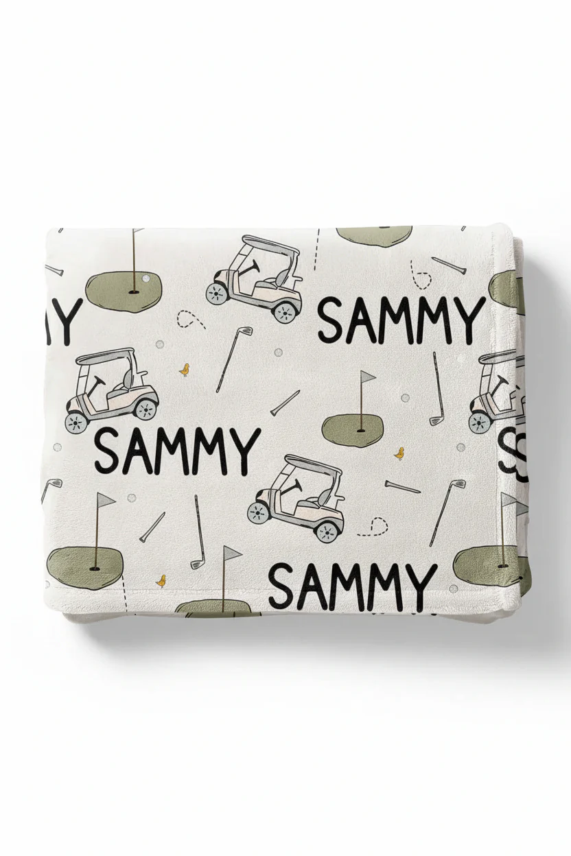 Tee Time Personalized Kids Blanket