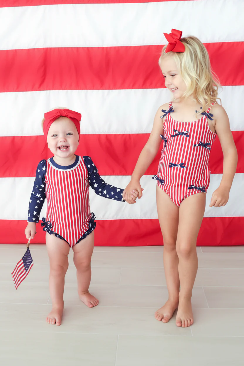 Tiny Bows One Piece | Stars & Stripes Party - Image 9