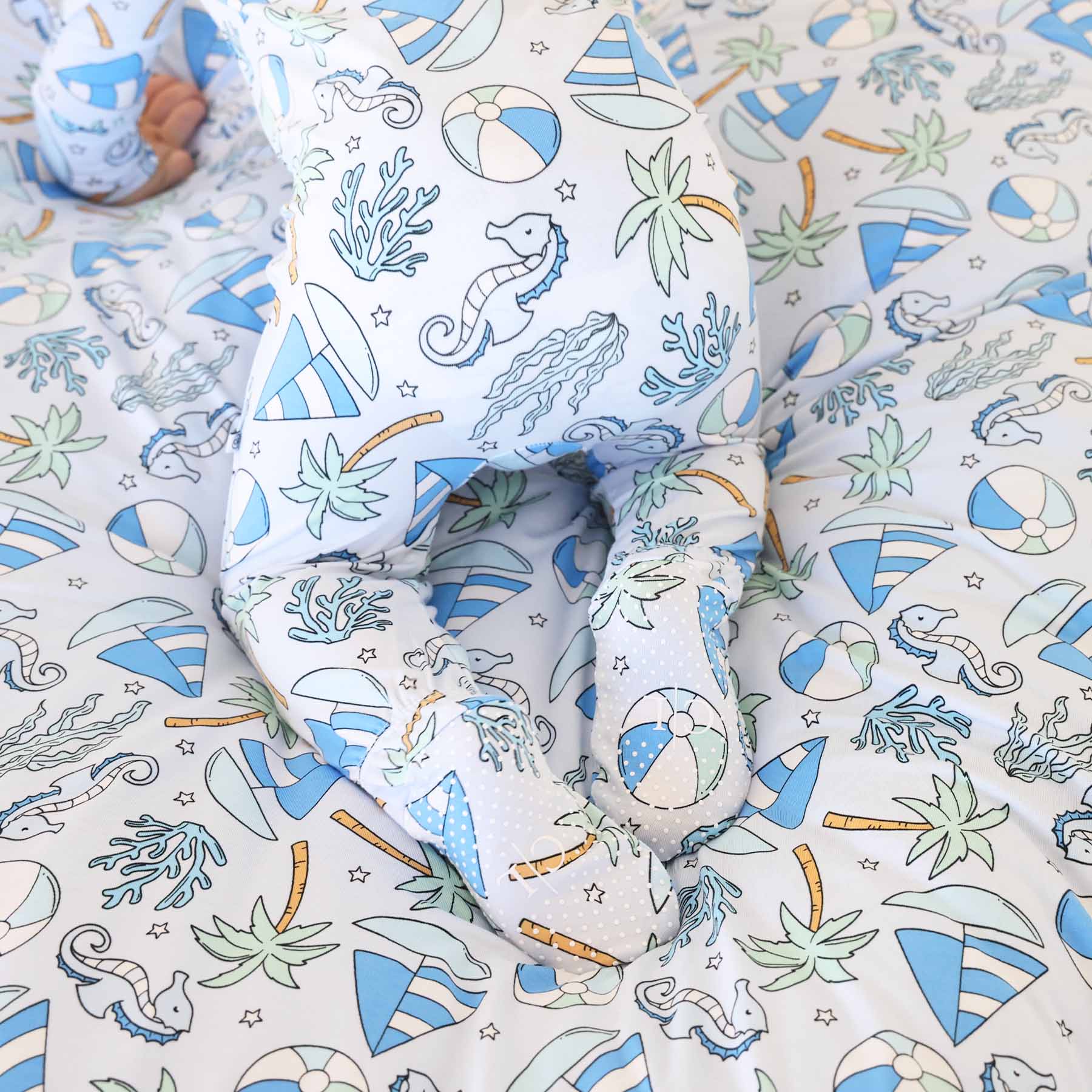 Tiny Tides Zipper Footie | Blue - Image 9